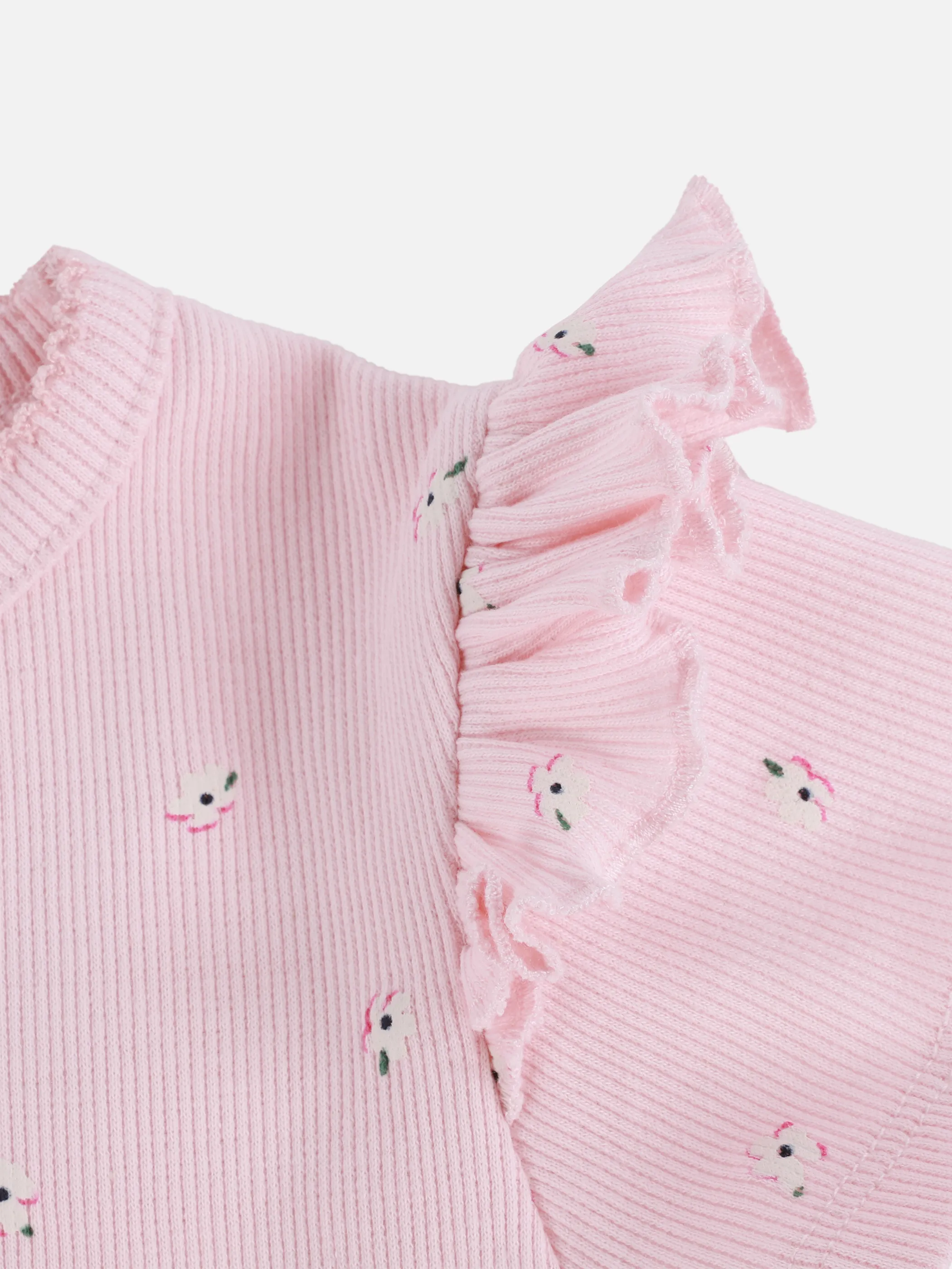 Bubble Gum KM Ripp-Shirt mit kleinen Blumen AOP in rosa Rosa 906733 ROSA 3