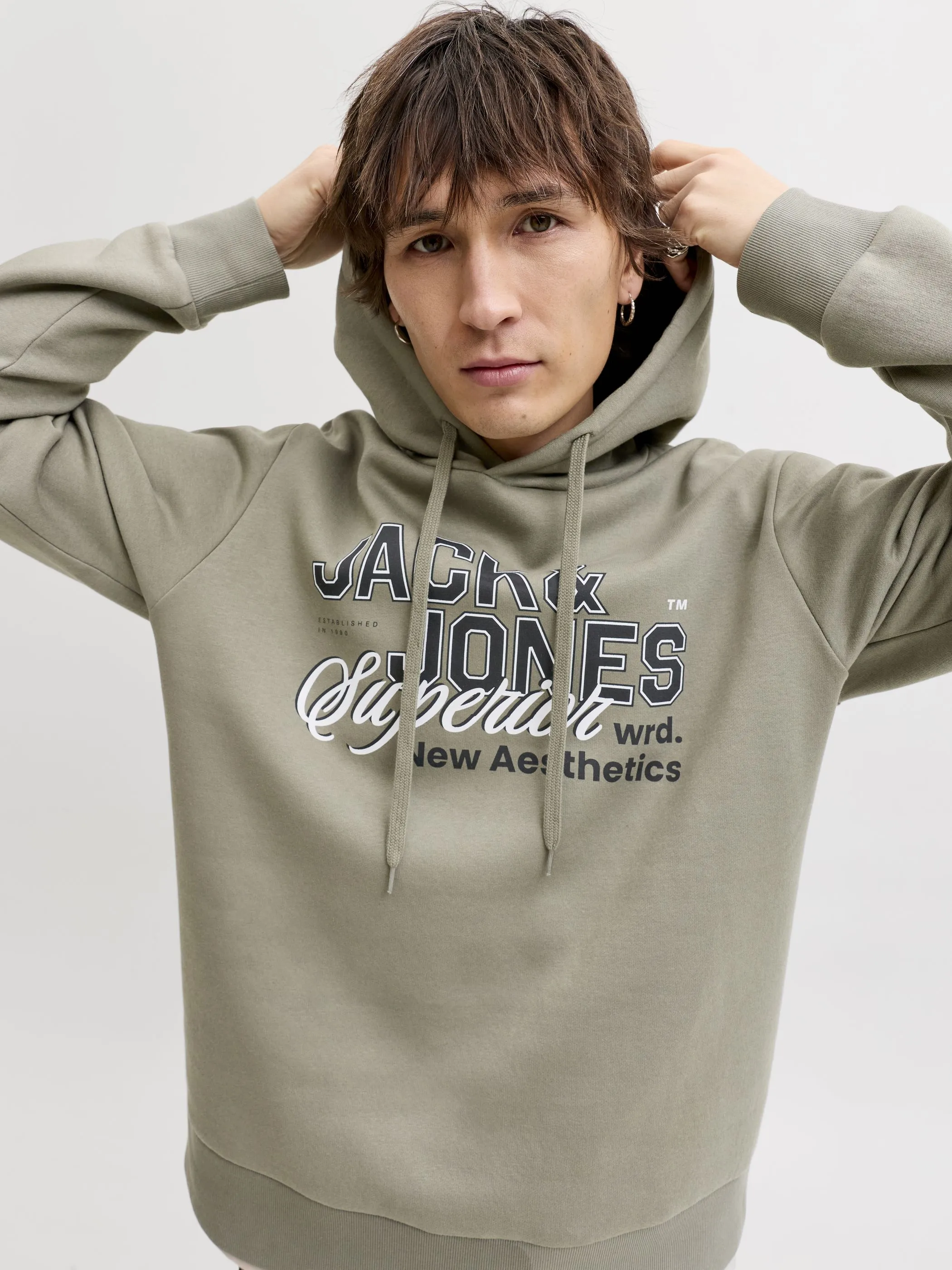 Jack Jones 12279649 JJELOGO SWEAT HOOD 2 Blau 922228 176725