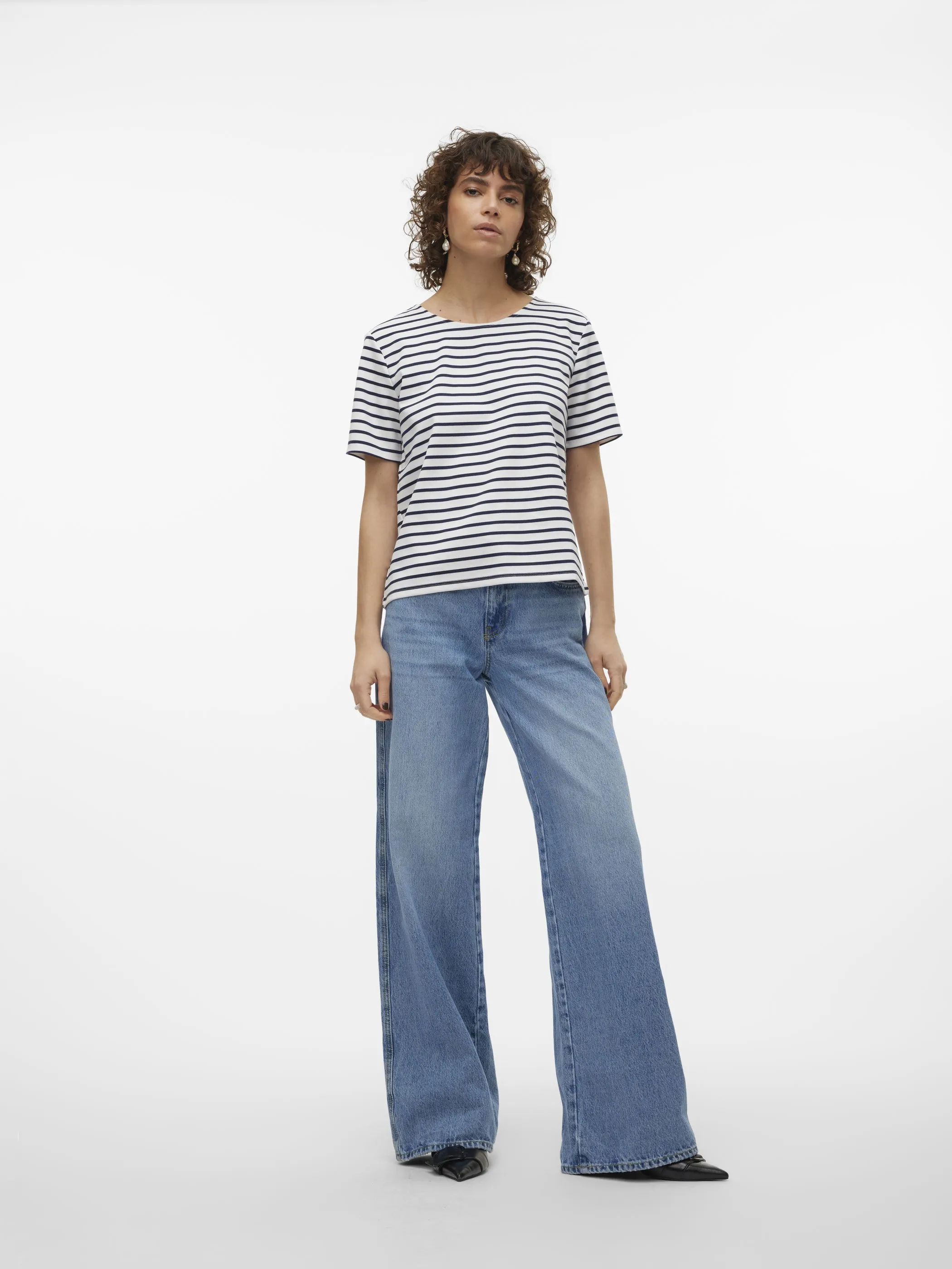 Vero Moda 10304716 VMABBY SS ZIP TOP JRS Marine 891879 175598002 5