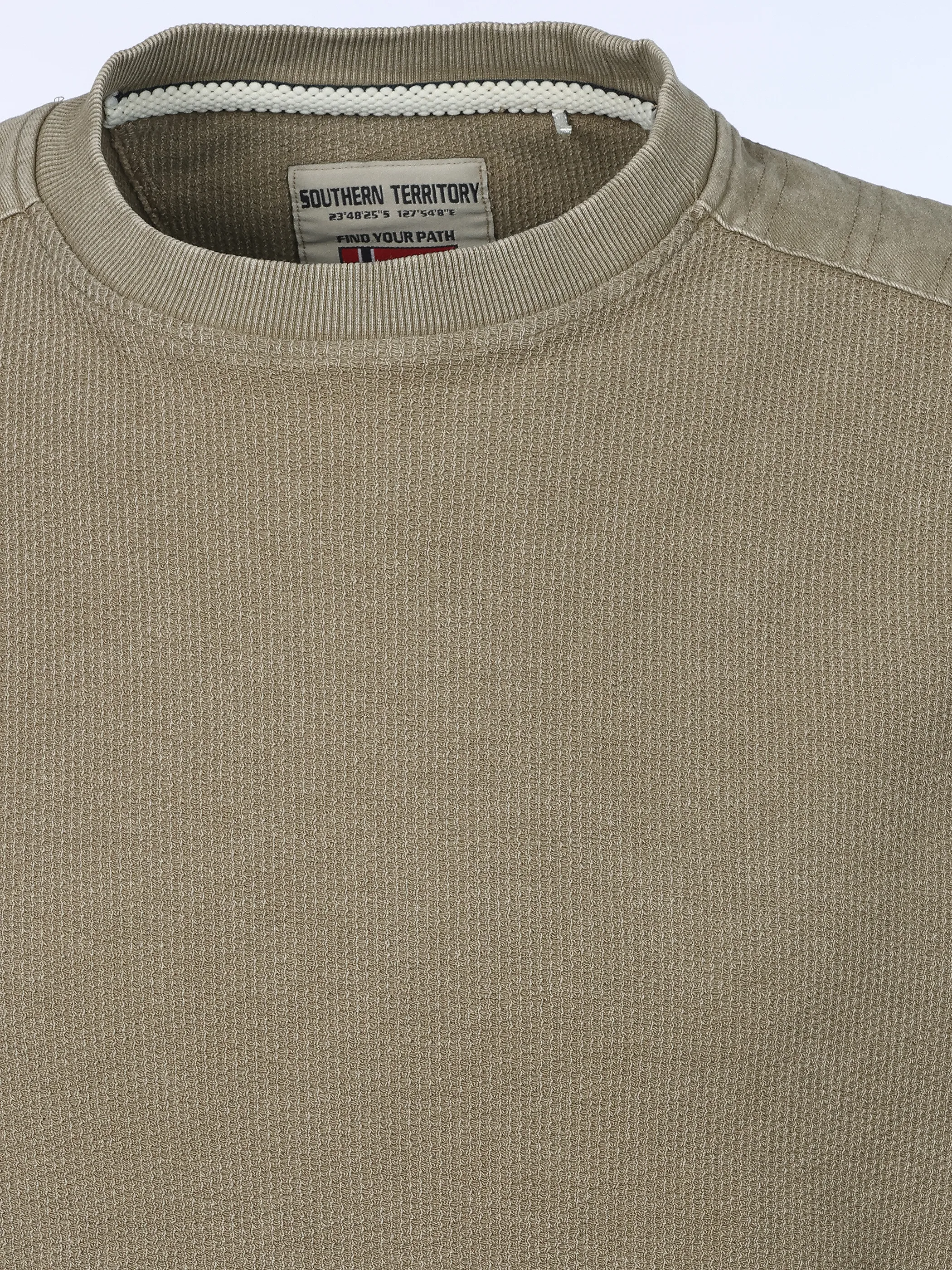 Southern Territory He. T-Shirt 1/1 Arm Struktur Beige 931167 STONE 3