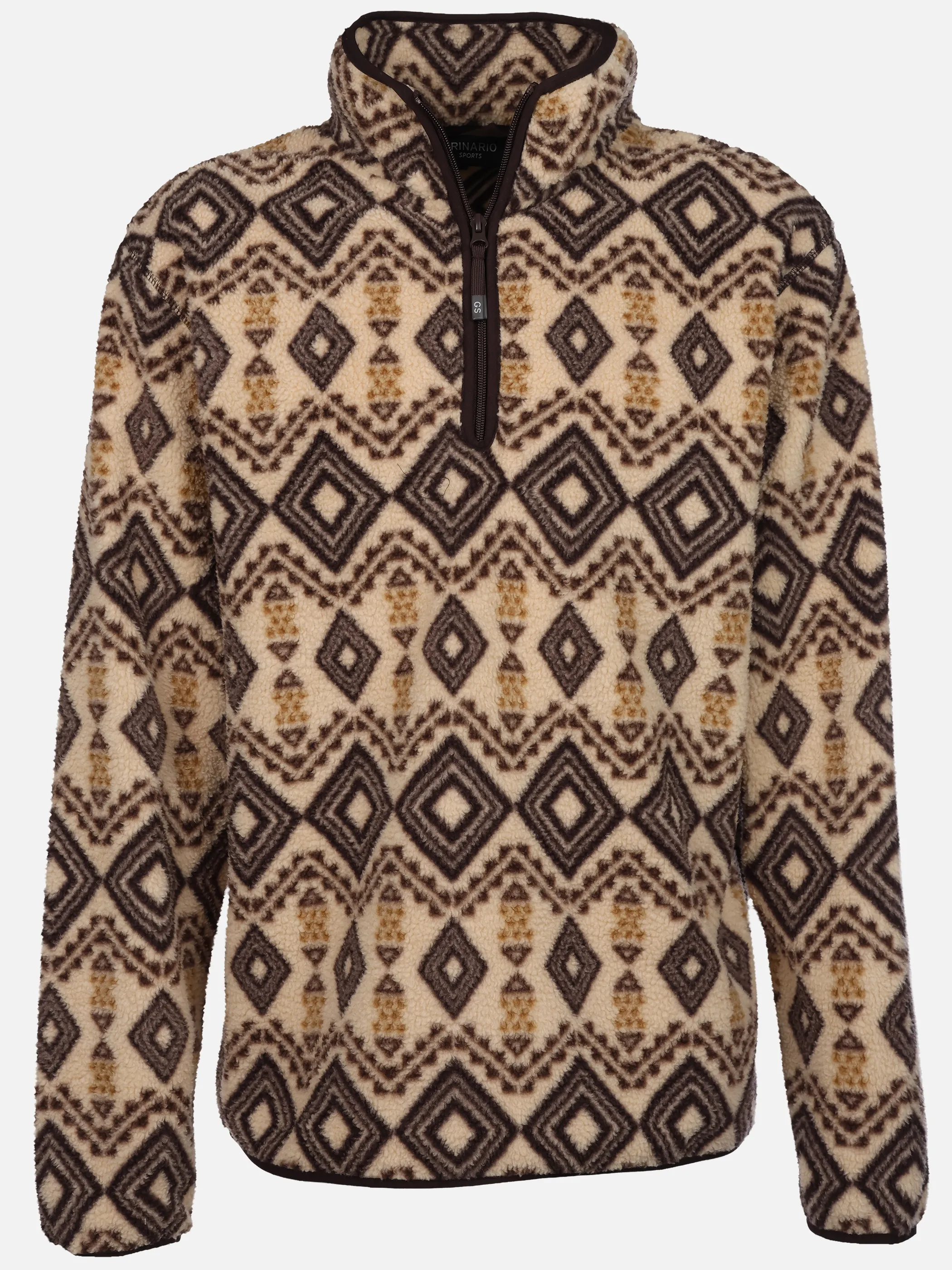 Grinario Sports Teddy Fleece Troyer, AOP Beige 928826 15-1306TCX 1