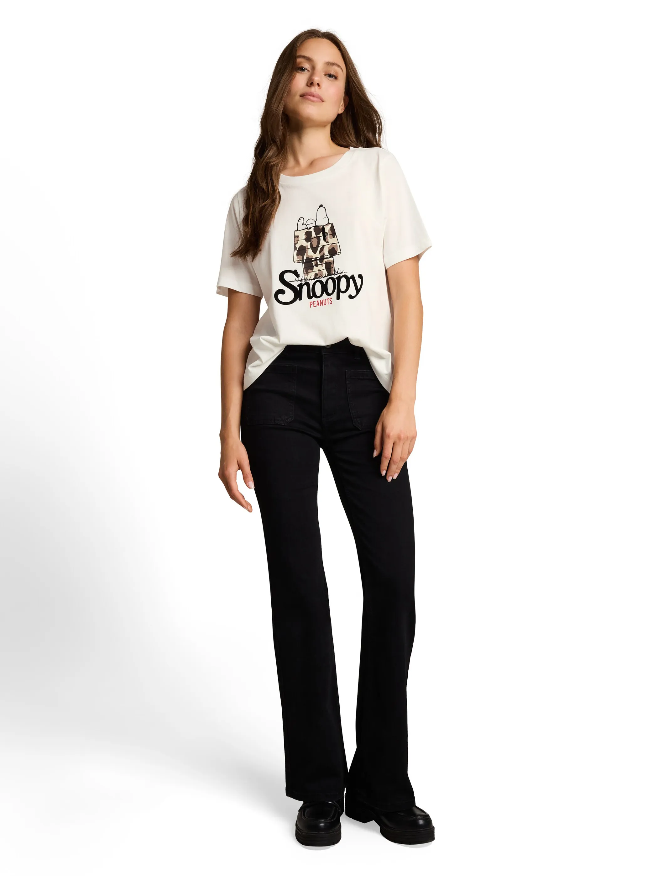 Tom Tailor 1053496 T-shirt crew neck frontprint peanuts Weiß 934173 10332 1