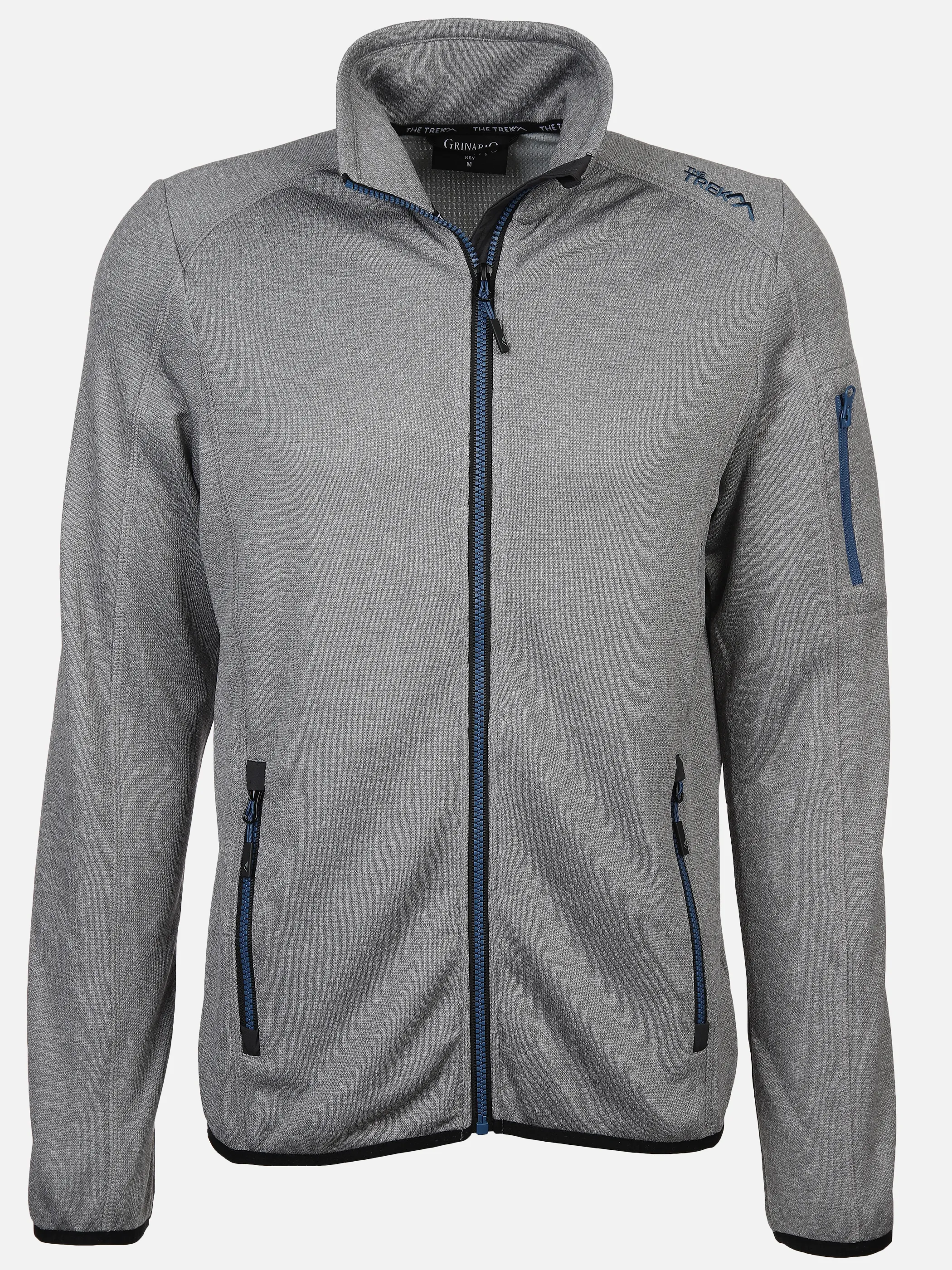 Grinario Sports Herren Fleece-Jacke Grau 888355 GREY/BLUE 1 Grinario Sports Herren Fleece-Jacke Grau 888355 GREY/BLUE 1