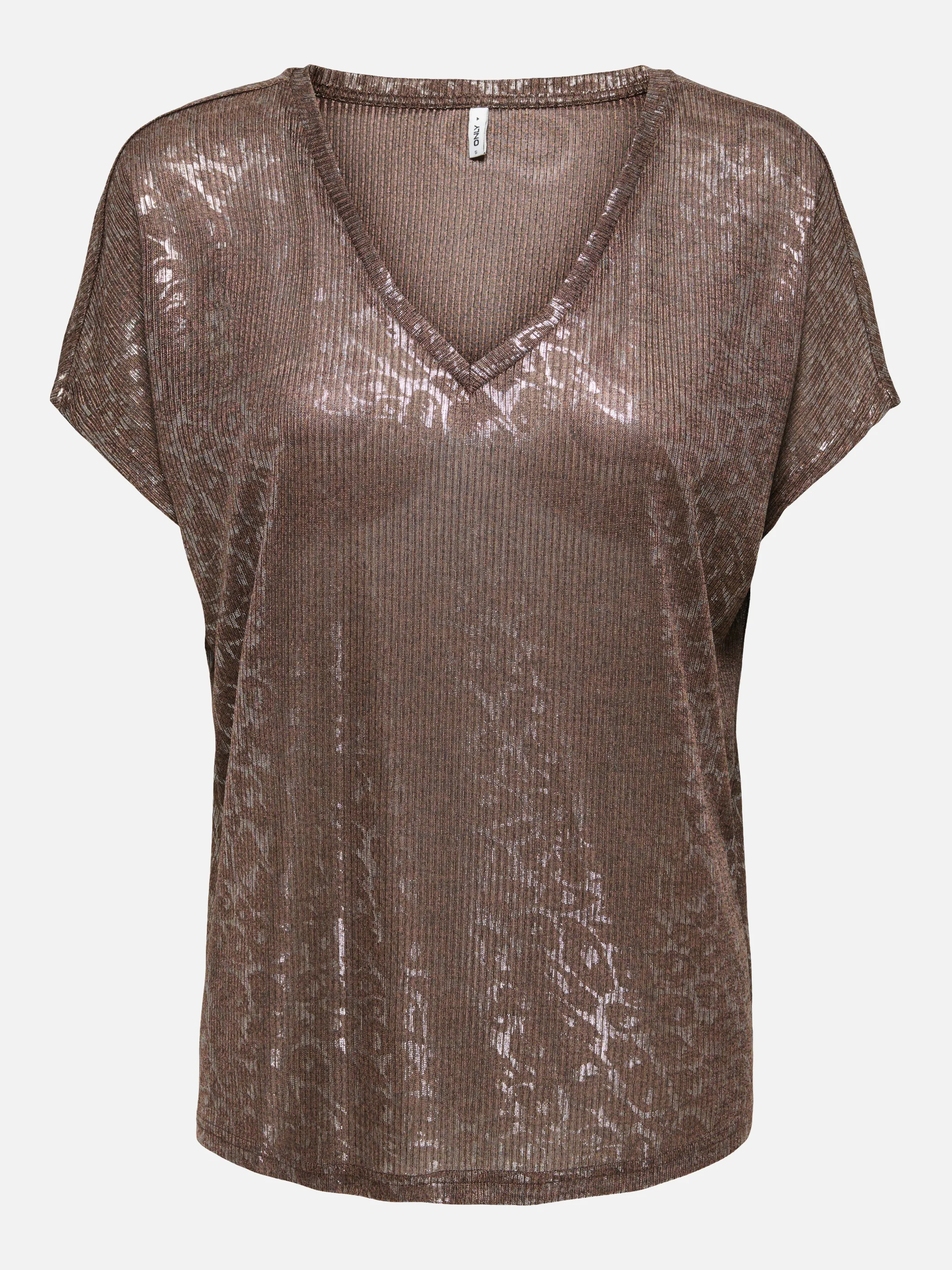Only 15333628 ONLMIRINDA S/S V-NECK Braun 901330 237375007 1