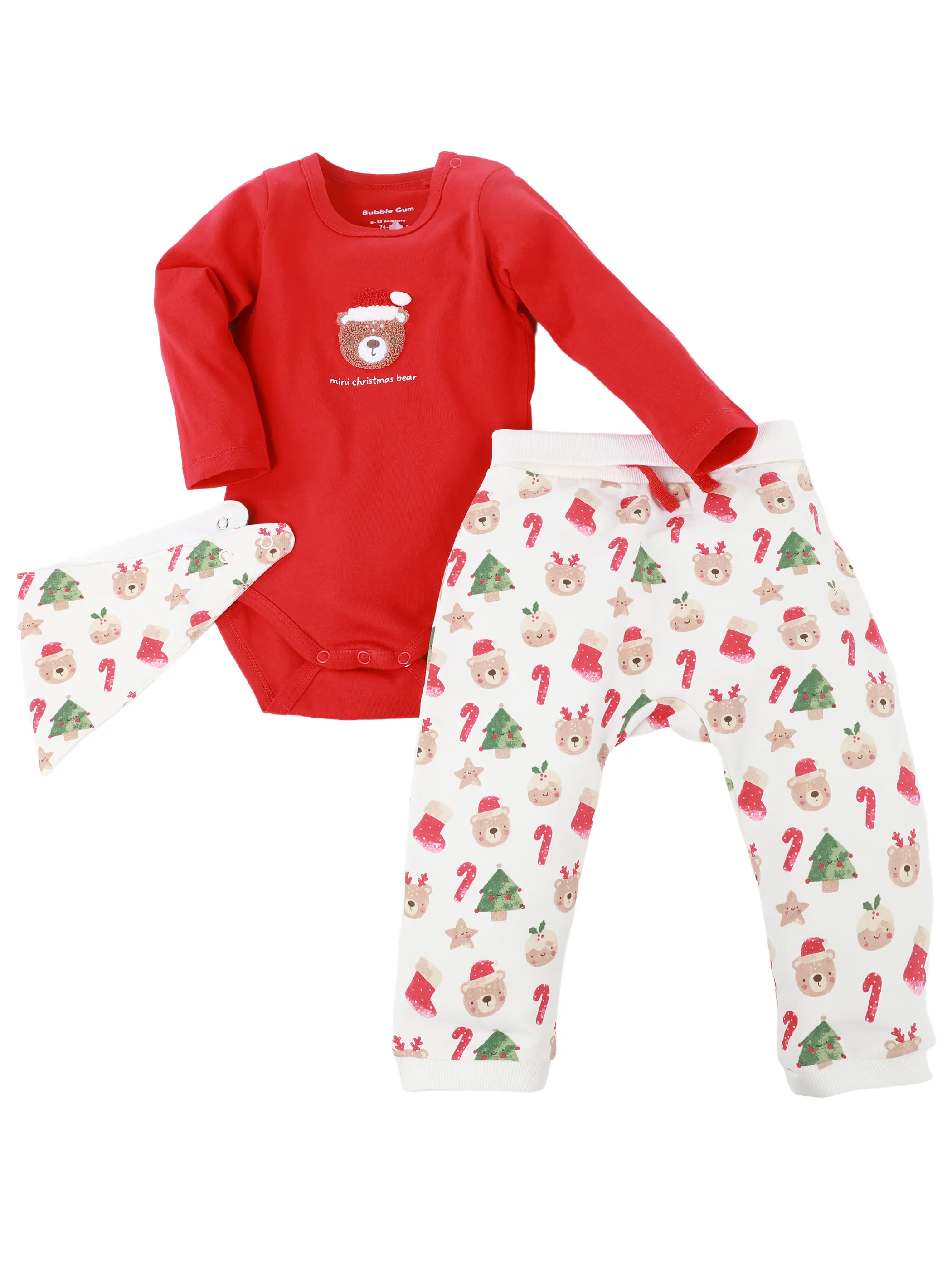 Bubble Gum BU 3pcs Weihnacht-Set; Body + Hose + Neckarchief Rot 933641 ROT/WEIß 1