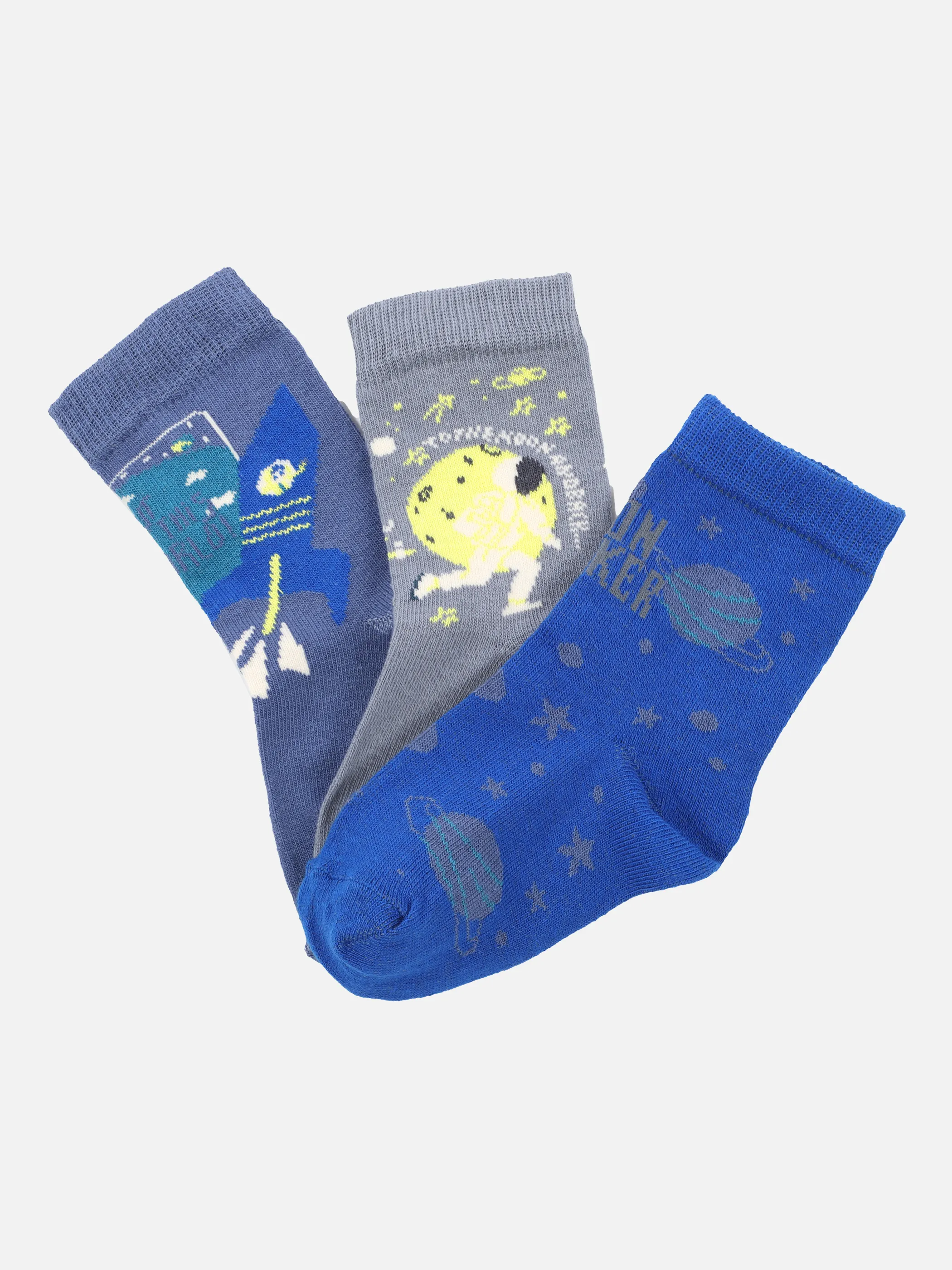 Stop + Go MB Socken 3er Pack Astronaut Blau 863345 BLAU/GRAU 1