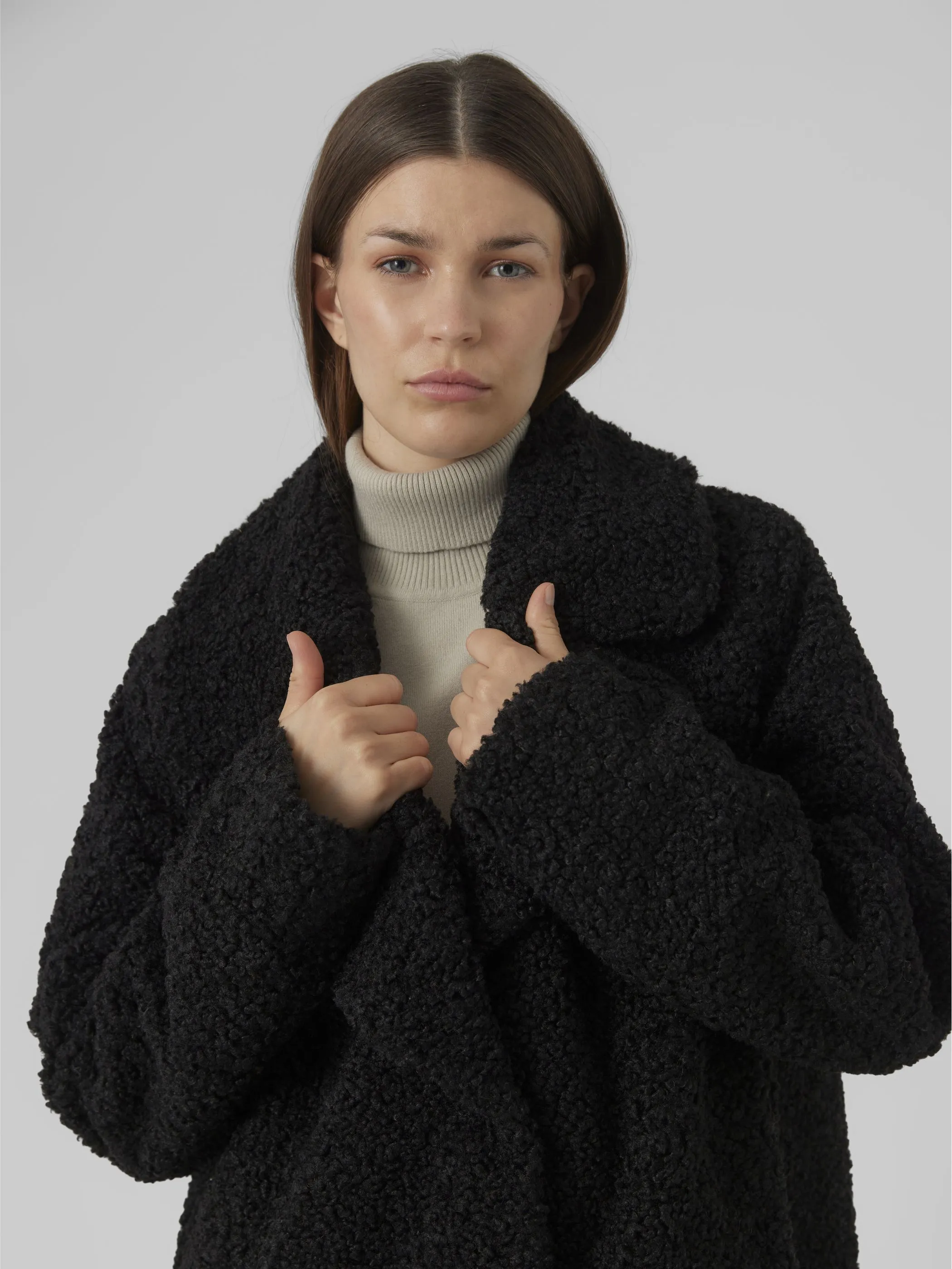 Vero Moda 10289938 VMKYLIE AW23 TEDDY CO Schwarz 887824 177868 3