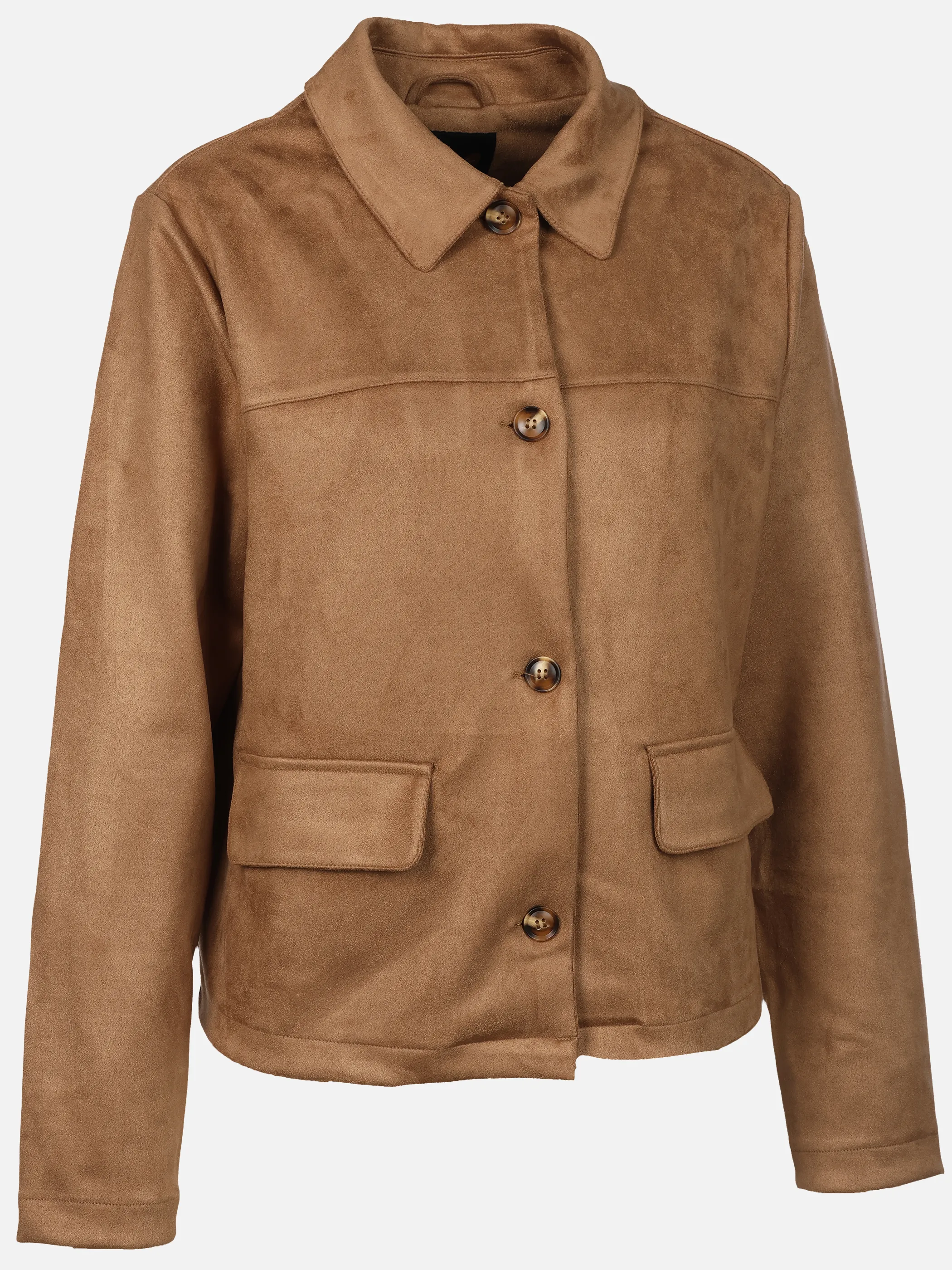 Lisa Tossa Da.Cardigan in Veloursleder Op Braun 929600 COGNAC 3