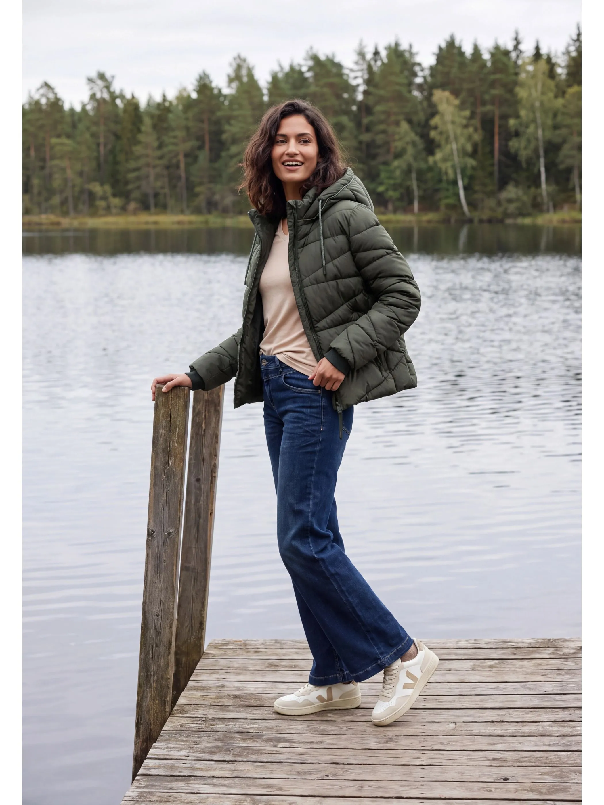 Cecil B202276 TOS Sportive Padded Jacket Grün 930135 17756 4