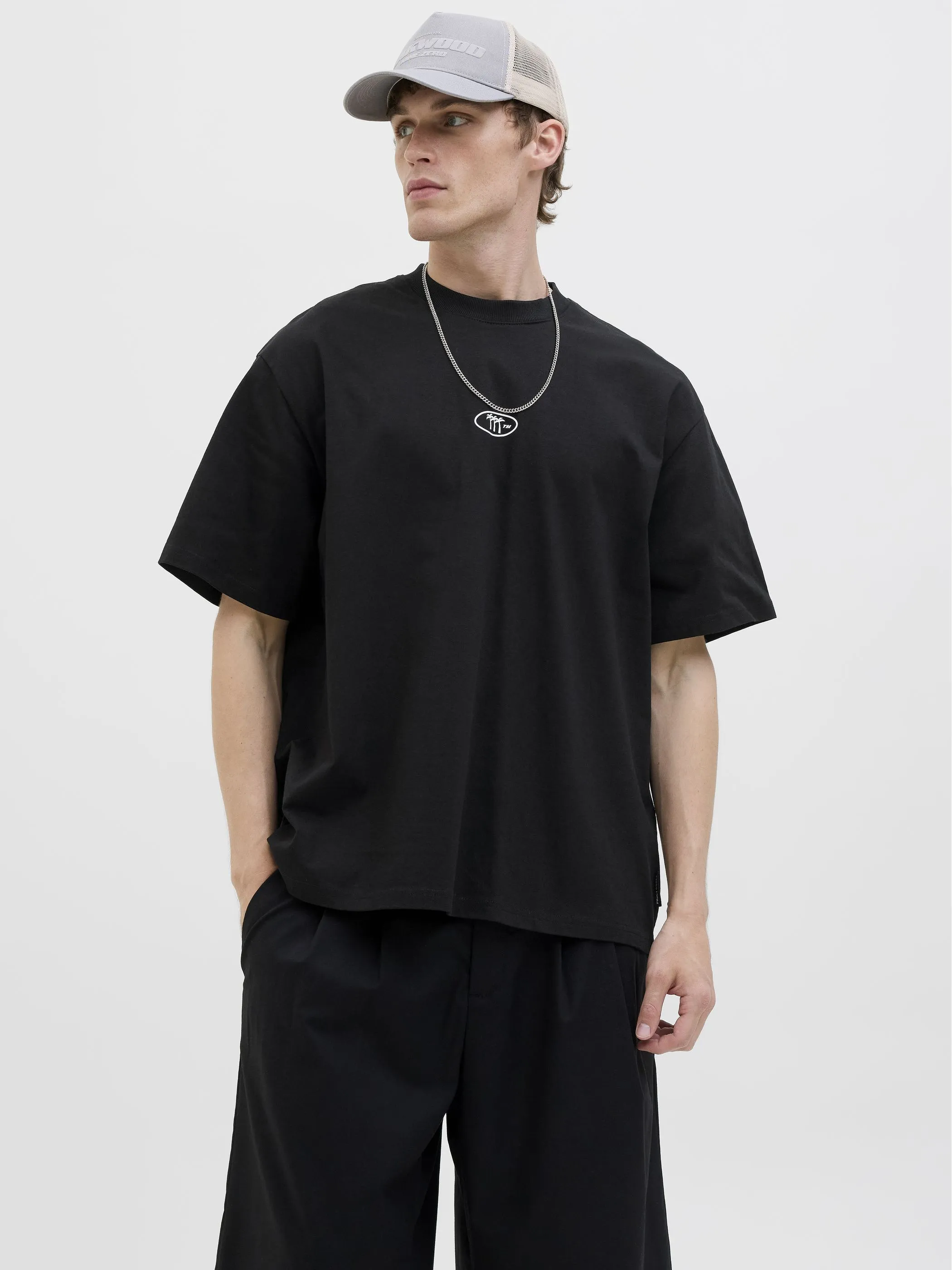 Jack Jones 12276762 JCORETREAT TEXT BACK Schwarz 910512 178012 4