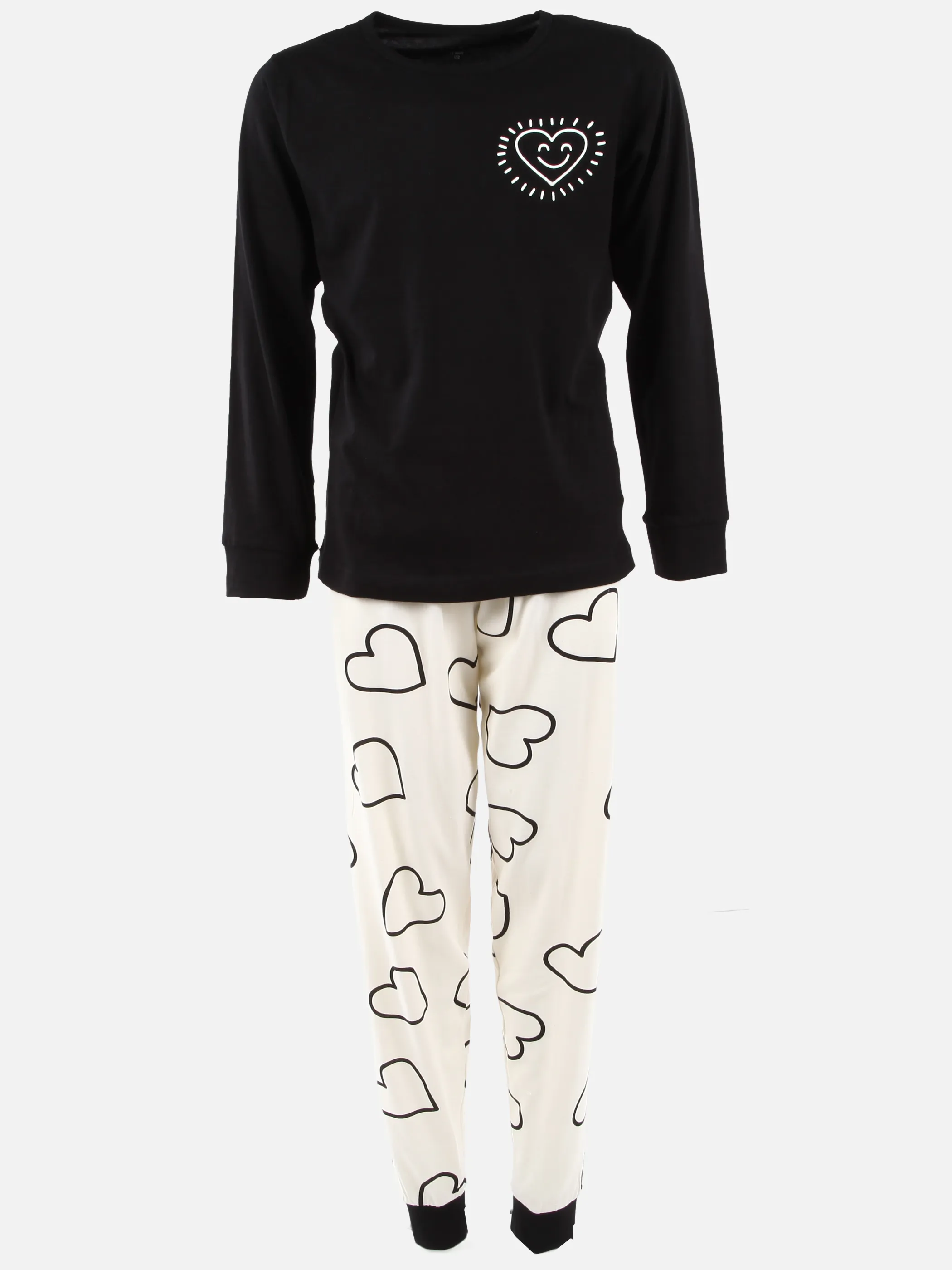 One Way JM Pyjama Herzen Schwarz 929142 SCHWARZ 1