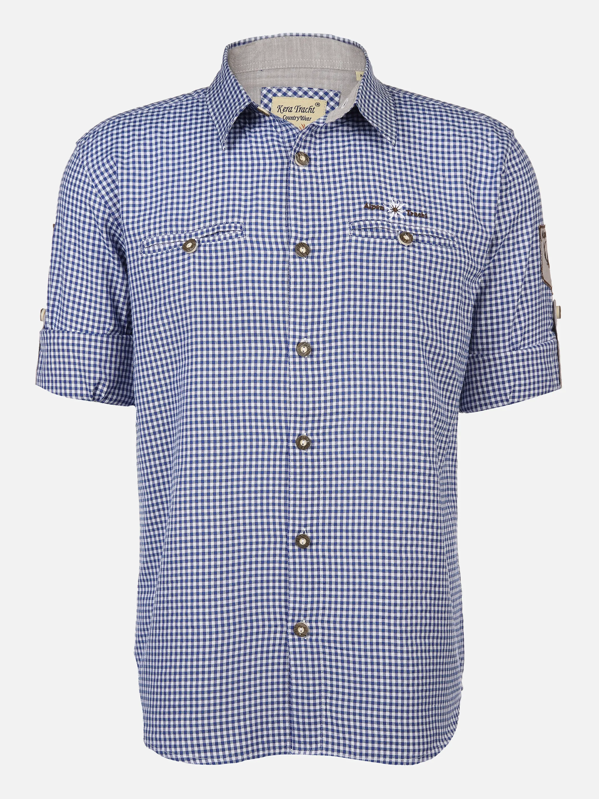 Brandl Tracht He. Trachtenhemd 1/1 Arm kariert Blau 886069 DK. BLUE 1 Brandl Tracht He. Trachtenhemd 1/1 Arm kariert Blau 886069 DK. BLUE 1
