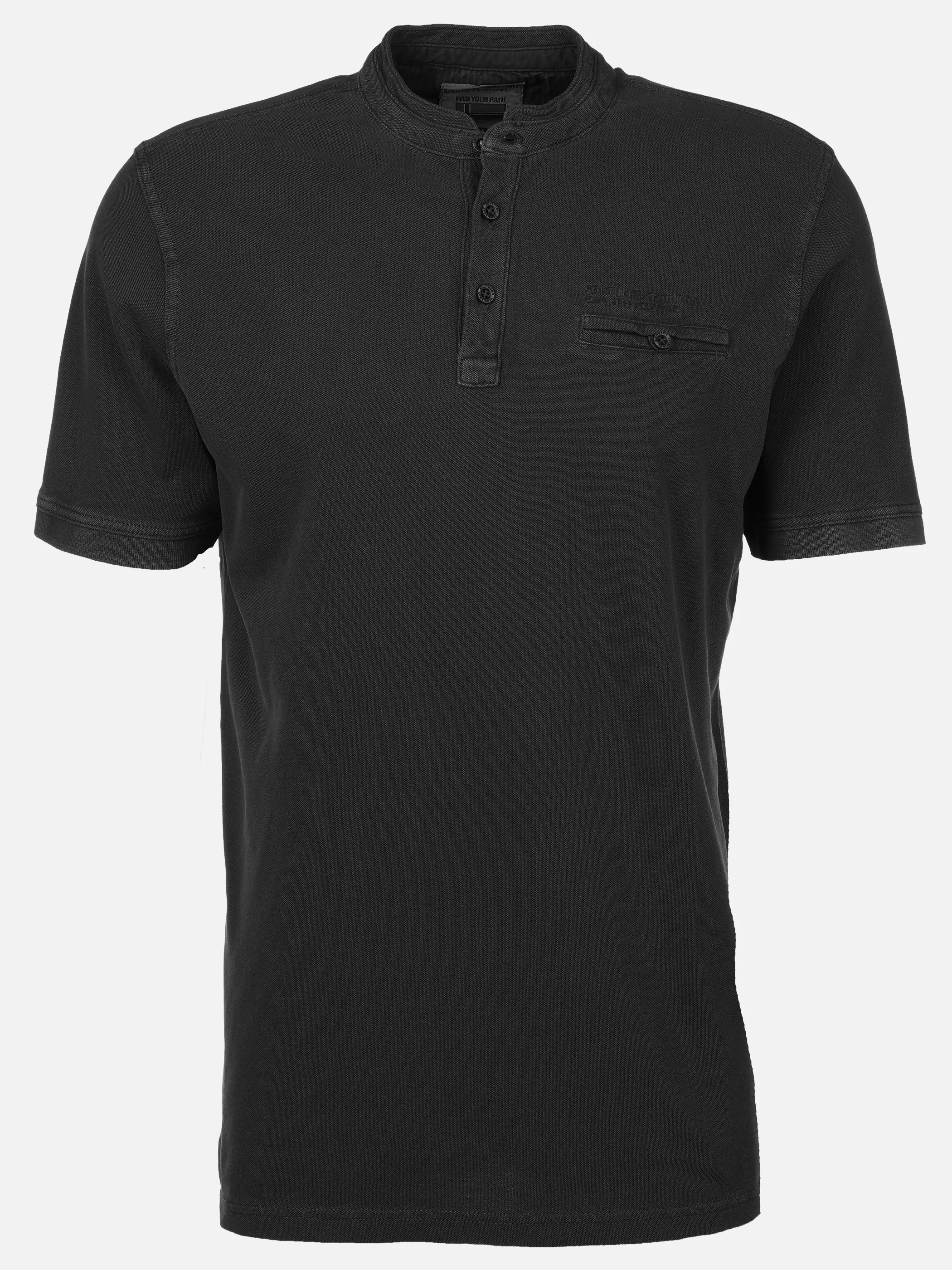 Southern Territory He. Henleyshirt 1/2 Arm washer Steh Schwarz 926171 BLACK 1