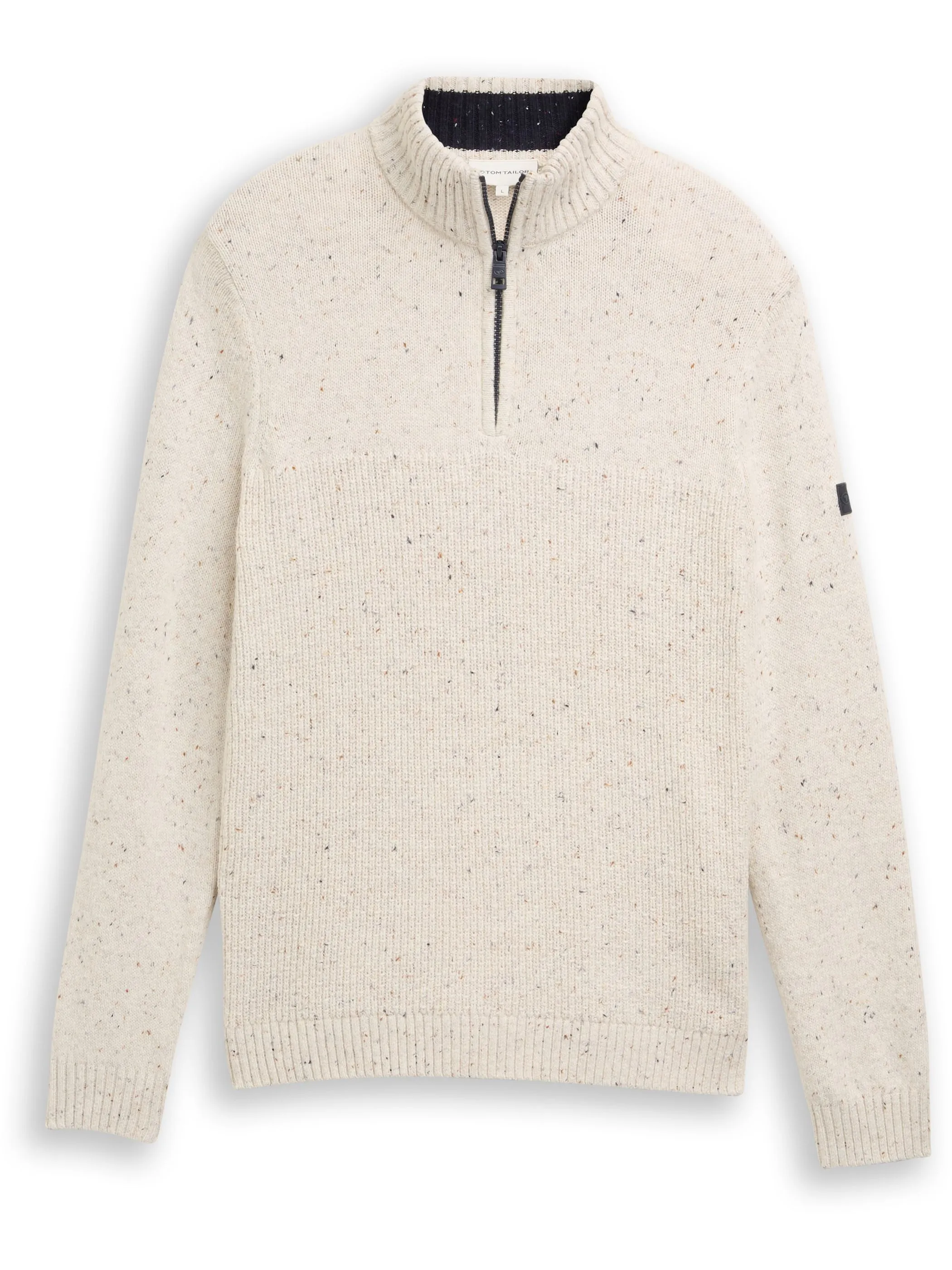 Tom Tailor 1048713 structured mix knit troyer Weiß 918785 36943 1
