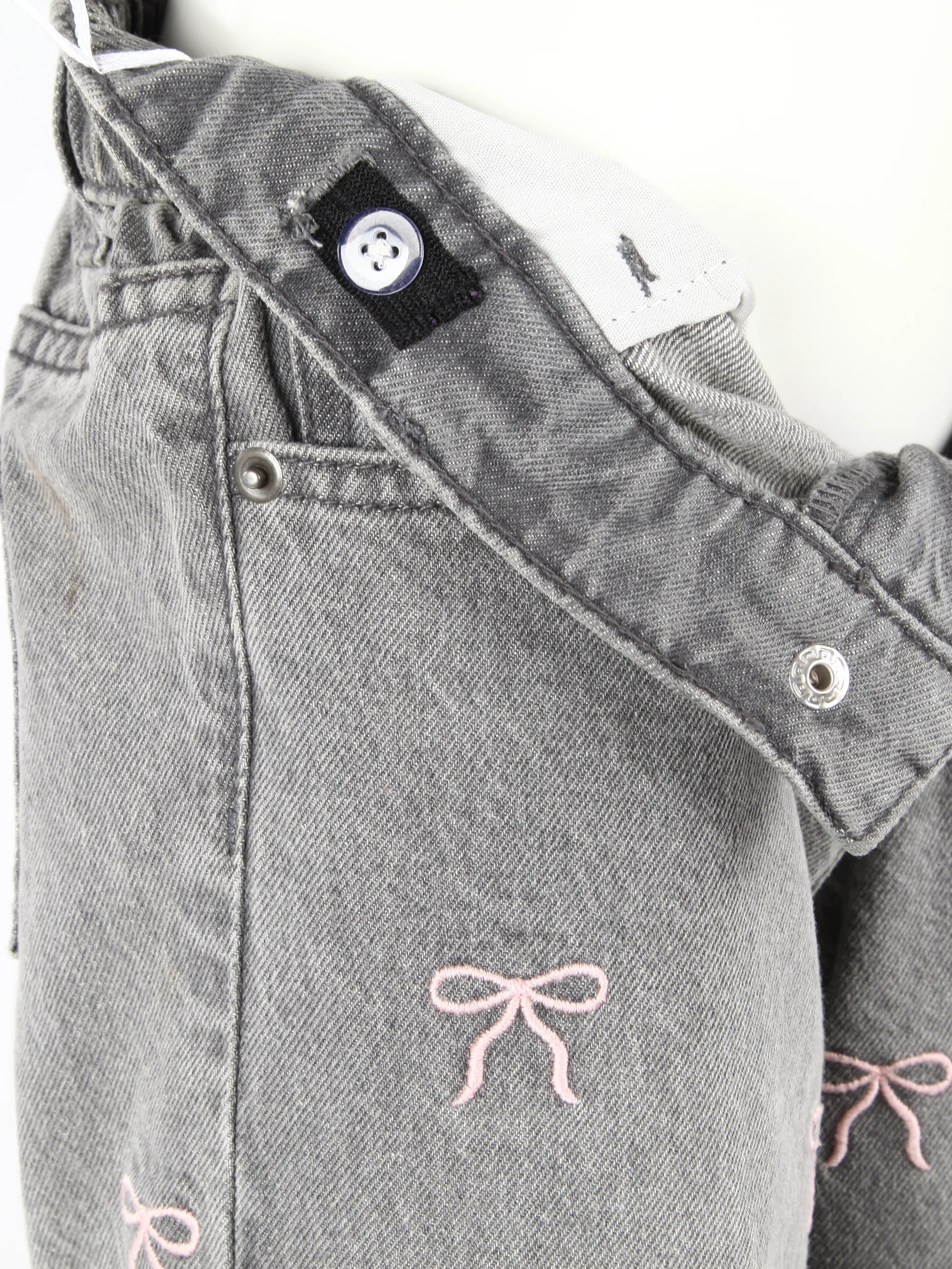 One Way KM Jeans mit Schleifen Stickerrei Grau 929719 GRAU 4