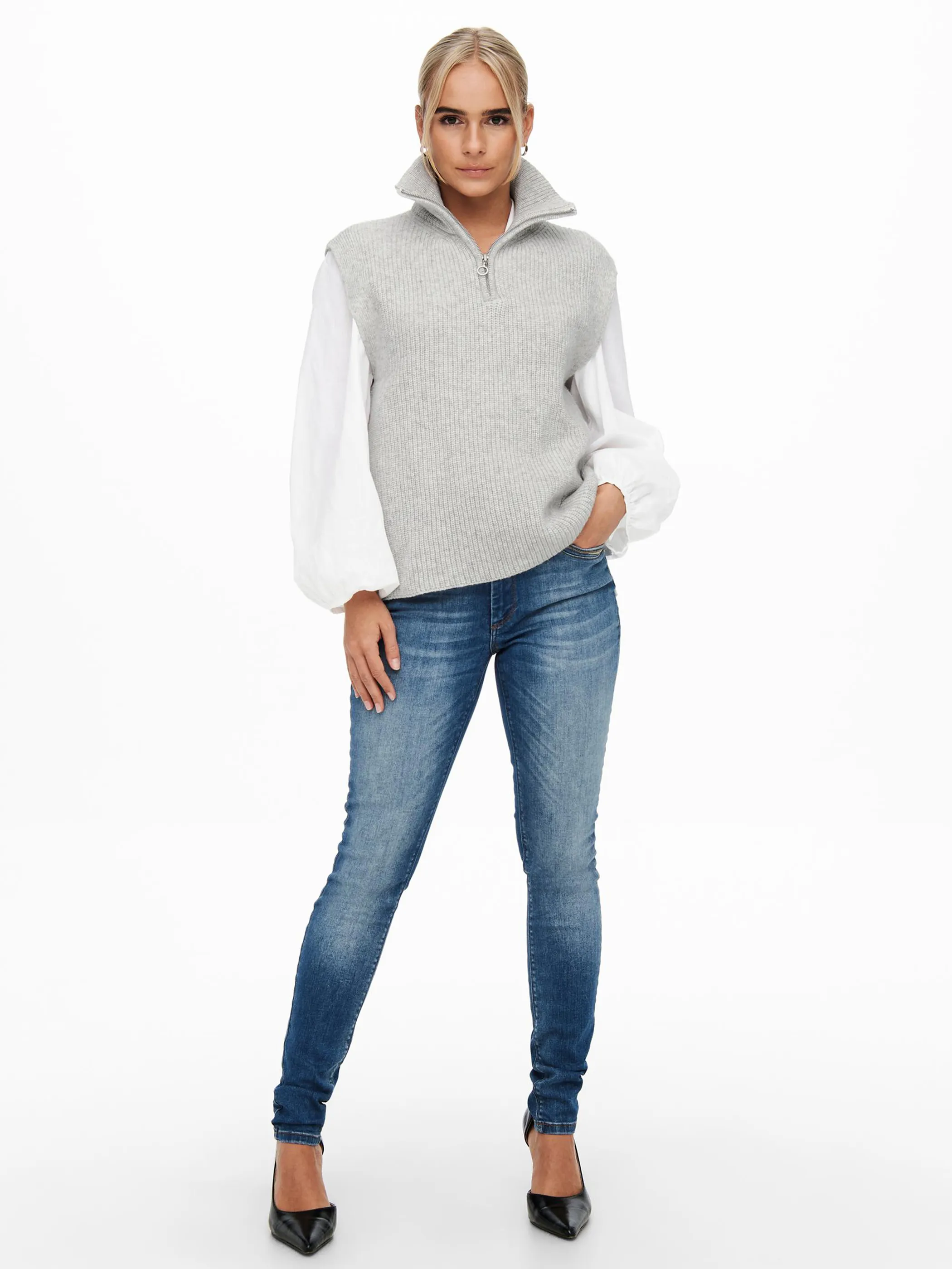 Only 15239504 ONLTIA LIFE HIGHNECK Grau 856068 179073 3