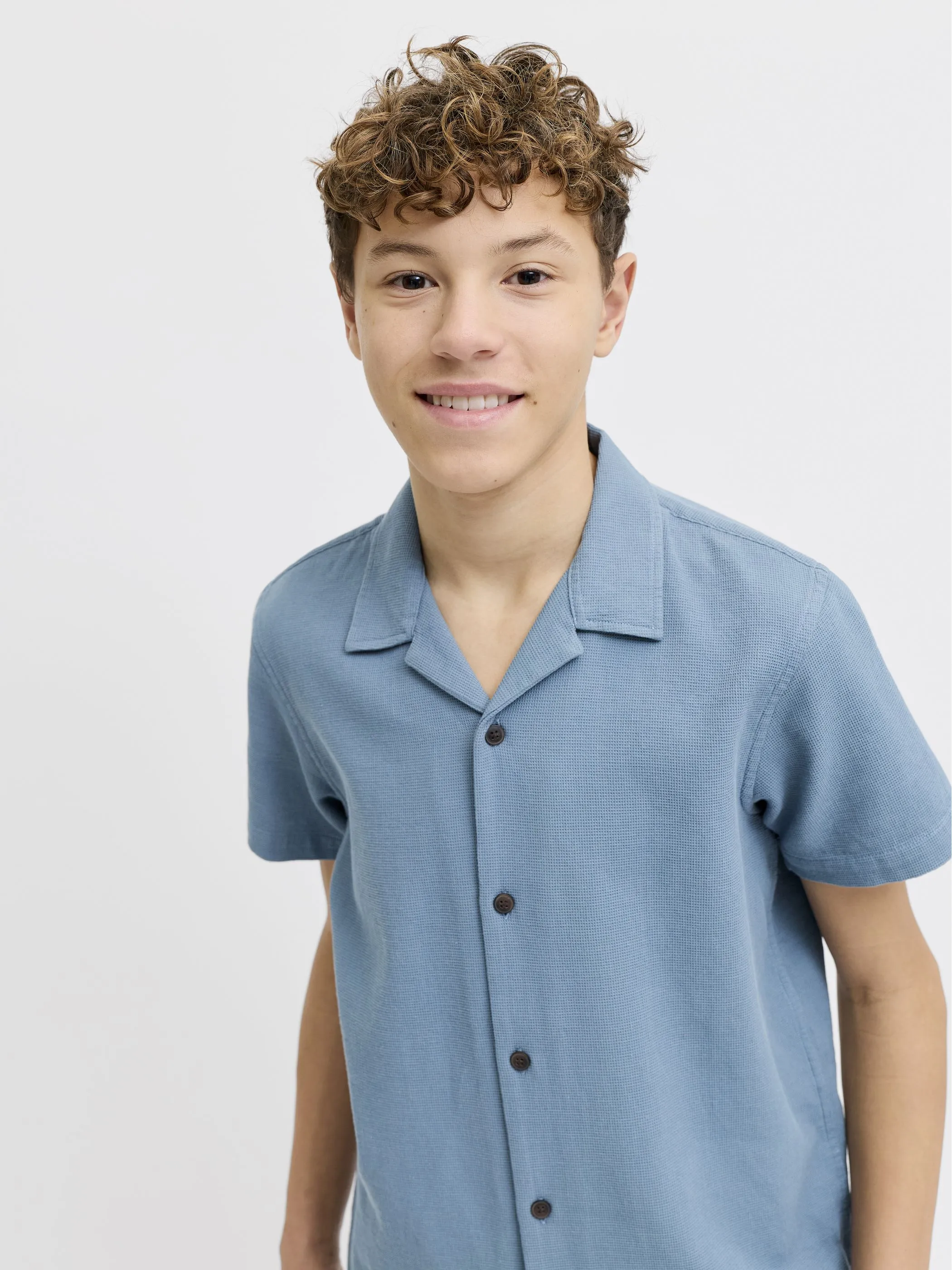 Jack&Jones Junior 12295599 JJGLOBAL WAFFLE RESOR Blau 927590 176533 3