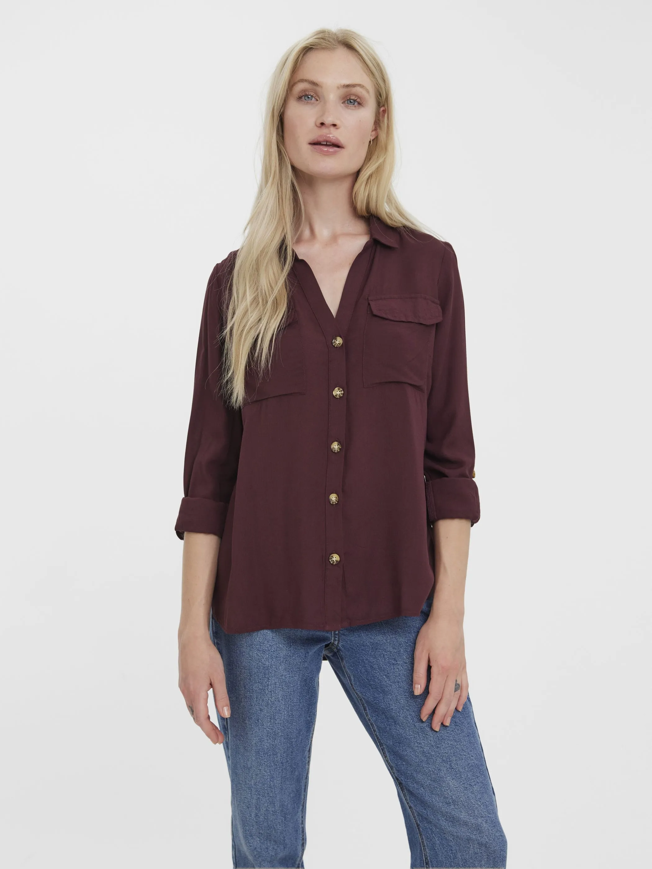 Vero Moda 10275283 VMBUMPY L/S SHIRT NEW Rot 866195 186320 5