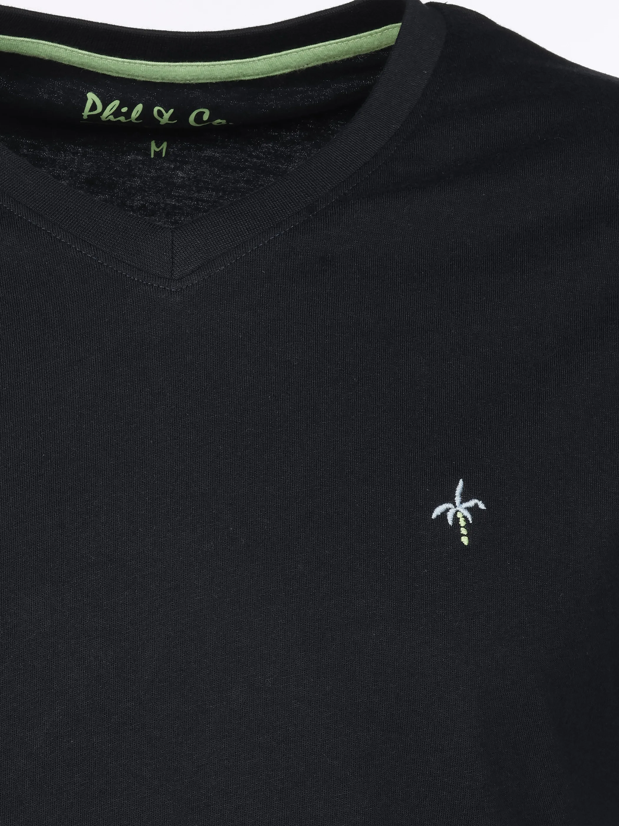 Phil+Co He. Schlafshirt 1/2 Arm Palme Blau 922938 BLAU 3