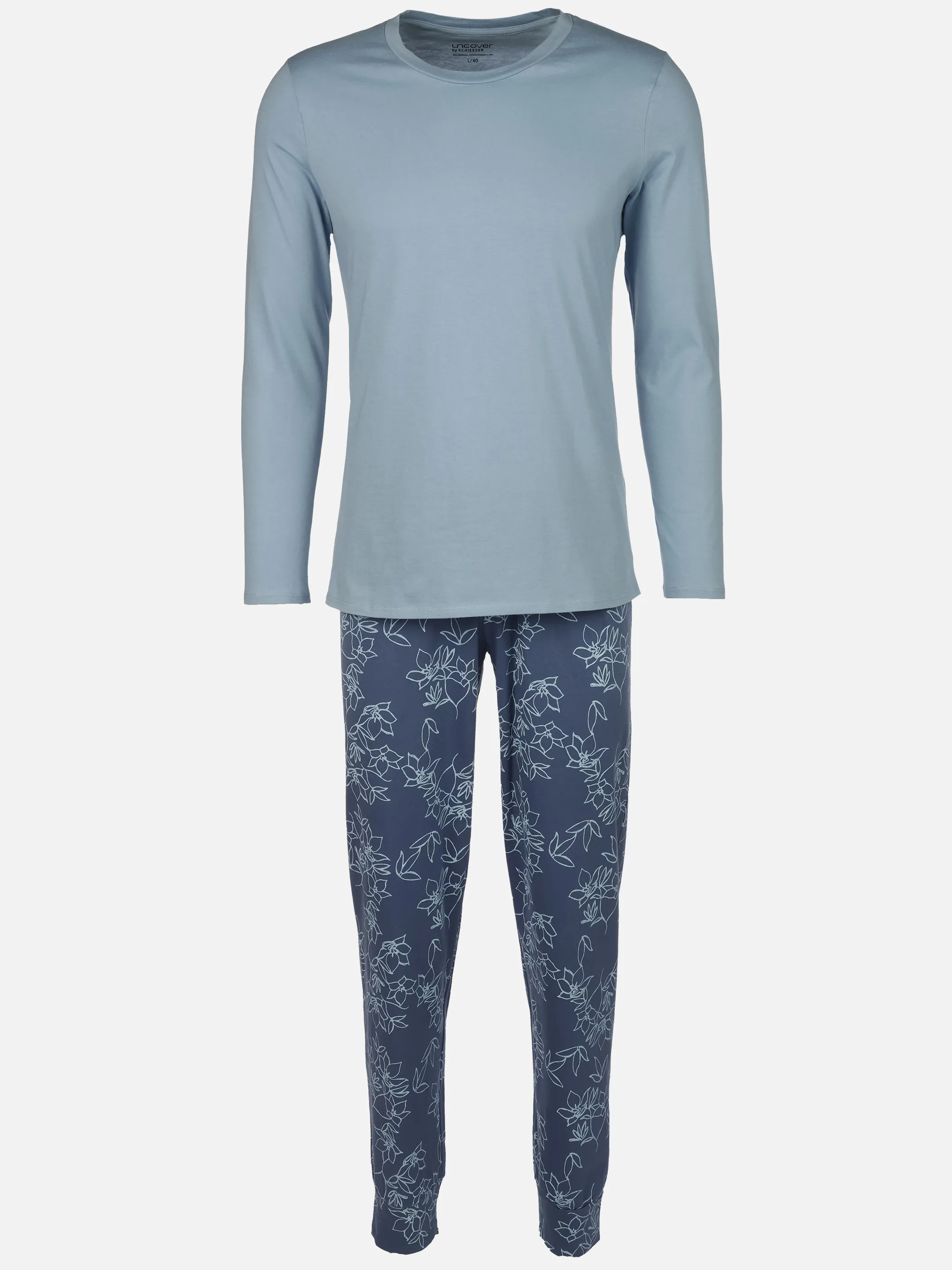 UNCOVER by Schiesser 182852 Schlafanzug lang Blau 914229 805 1