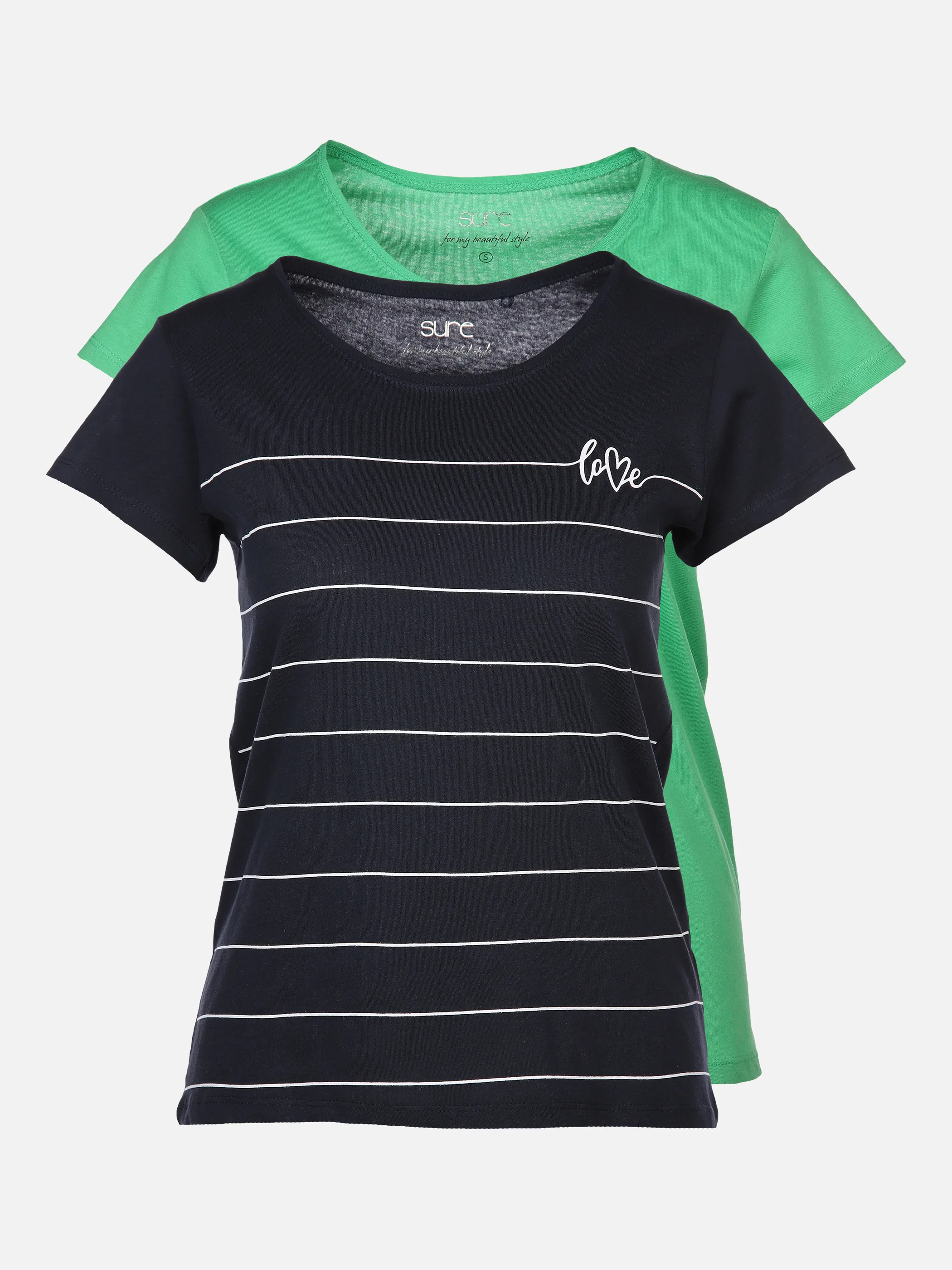 Sure Da-T-Shirts 2er-Pack AOP/Uni Weiß 873328 WEIß/AQUA 1 Sure Da-T-Shirts 2er-Pack AOP/Uni Weiß 873328 WEIß/AQUA 1