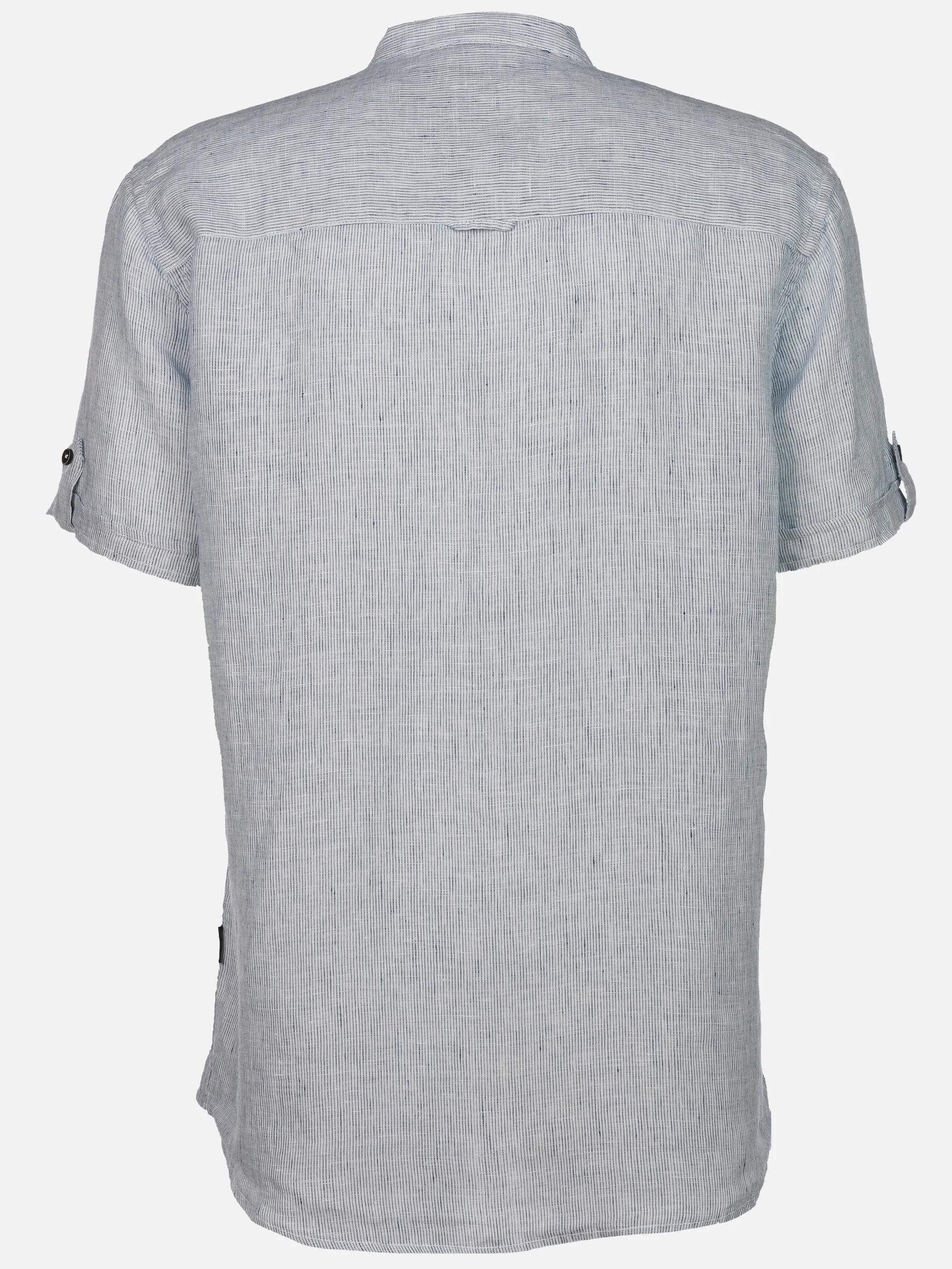 Jim Spencer He. Leinenhemd 1/2 Arm Stehkragen Blau 922239 BLUE STRIP 2