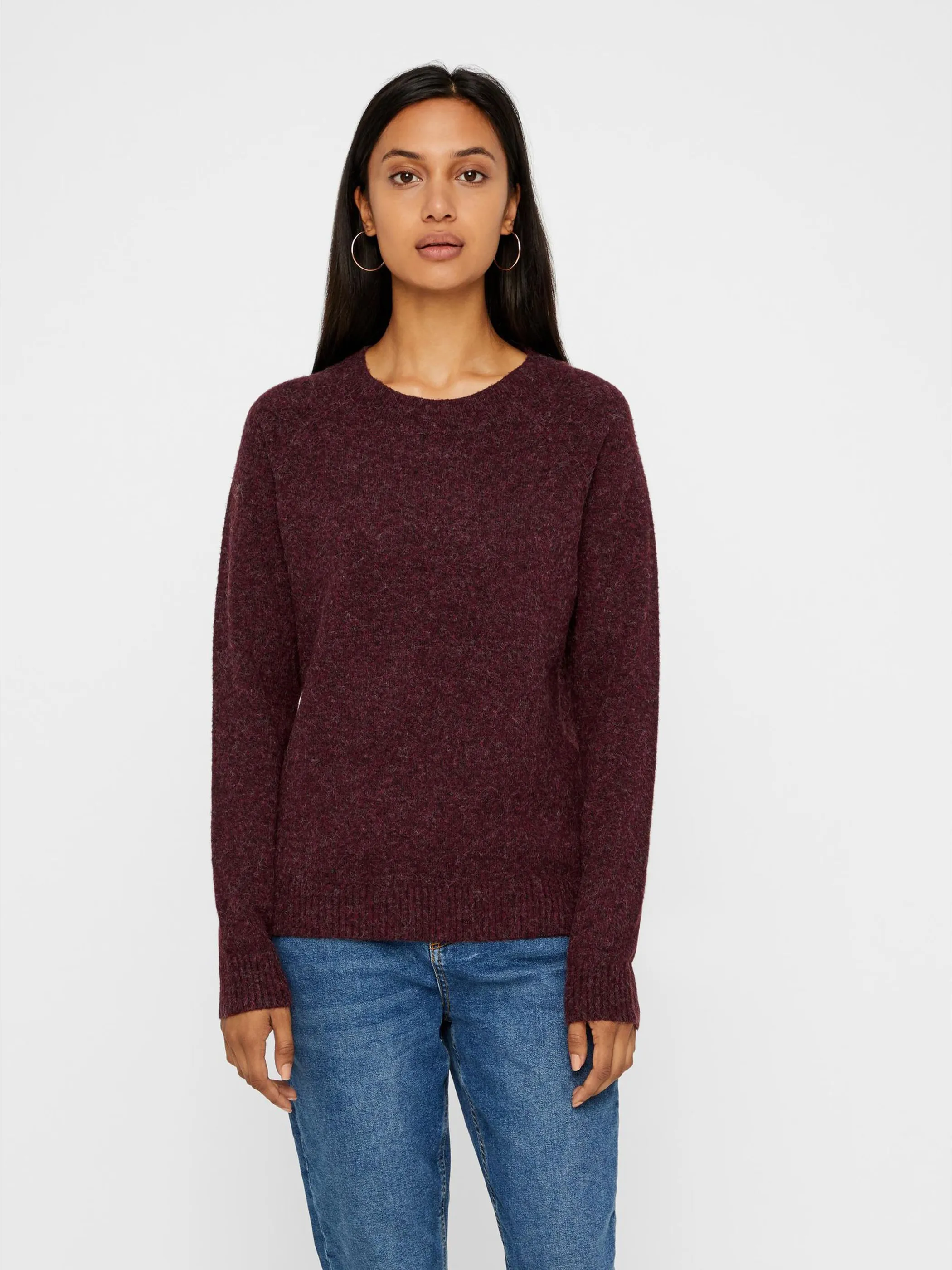 Vero Moda 10201022 VMDOFFY LS O-NECK BLO Rot 790647 186320001 2