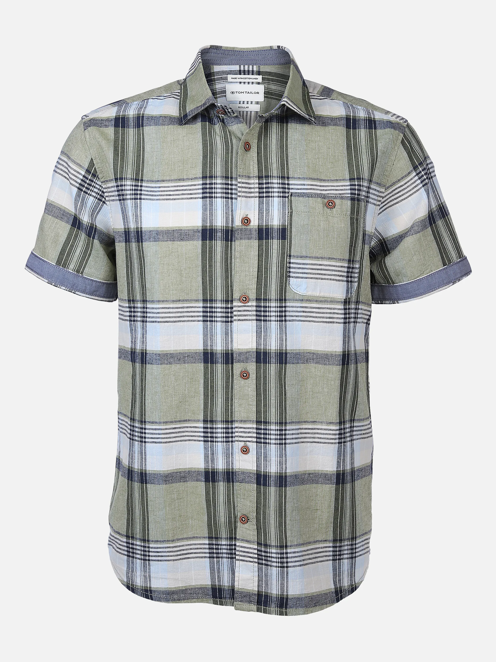 Tom Tailor 1029818 checked cotton linen s Grün 862558 29067 1 Tom Tailor 1029818 checked cotton linen s Grün 862558 29067 1