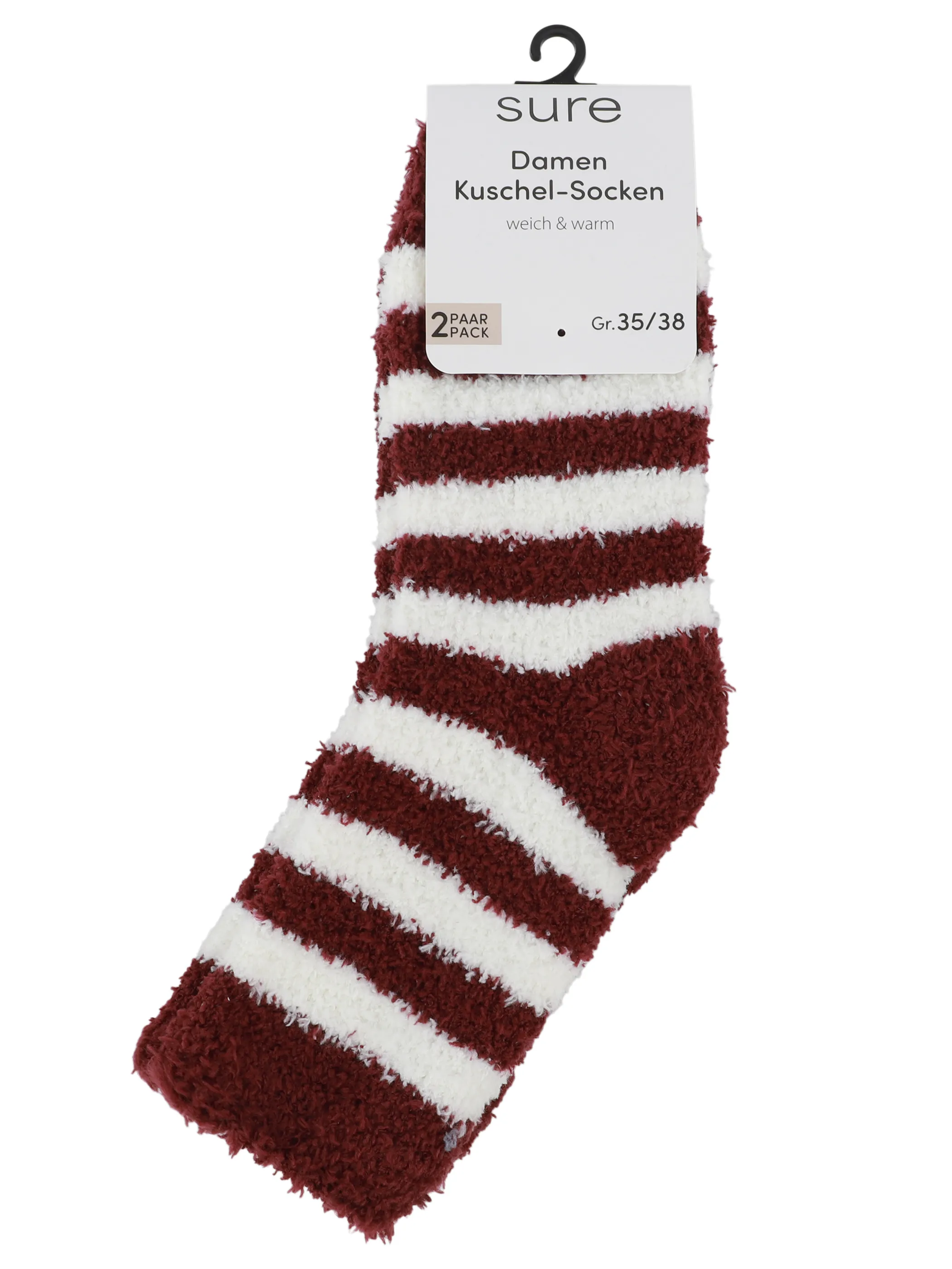 Sure Da. Kuschelsocken 2er Rot 914702 BORDEAUX 3