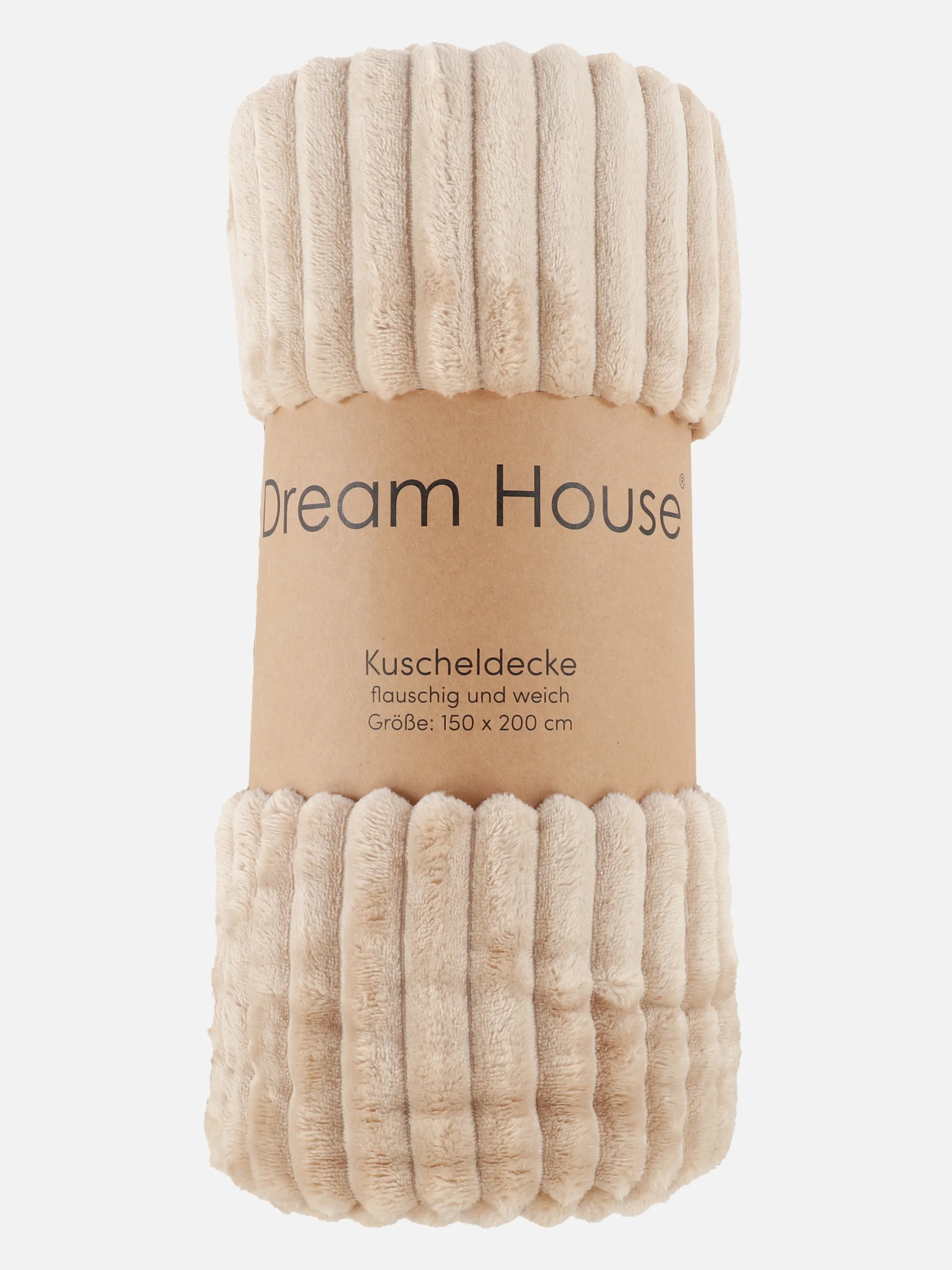 Dream House Wohndecke 150x200 Flanel Rib Beige 913177 BEIGE 2