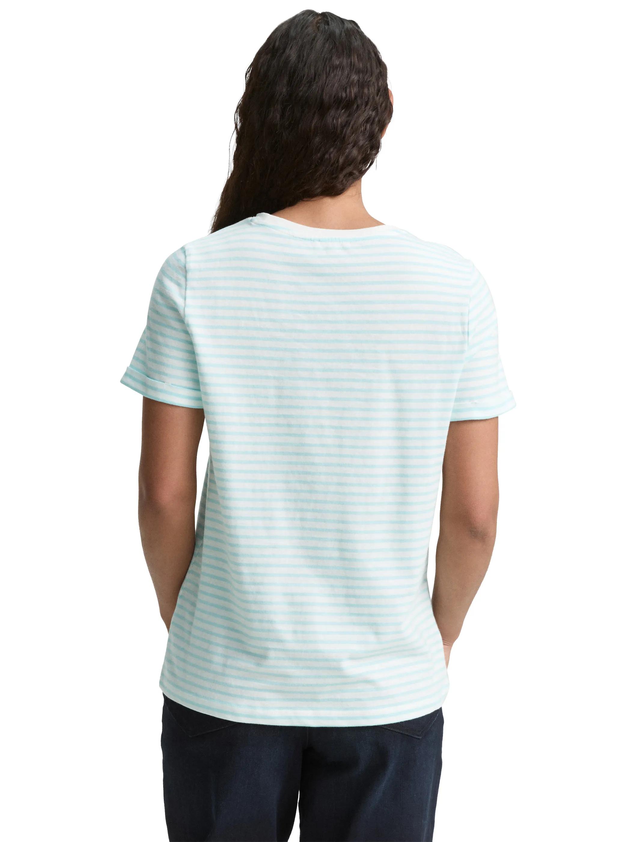 Tom Tailor 1046440 T-shirt stripe crew neck Blau 910039 38151 2