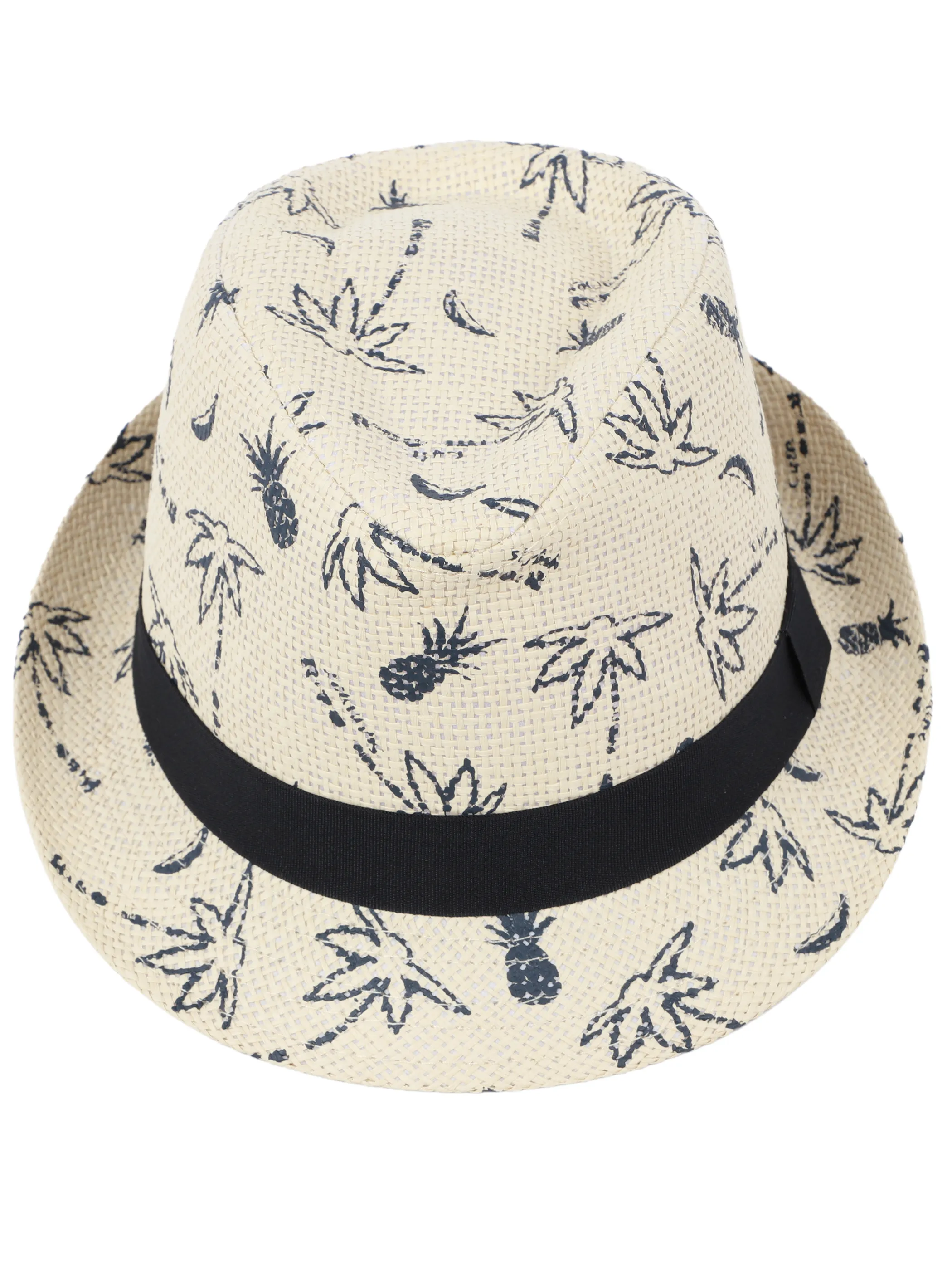 One Way KJ-Strohhut m. Palmen Print Beige 923325 NATUR 1