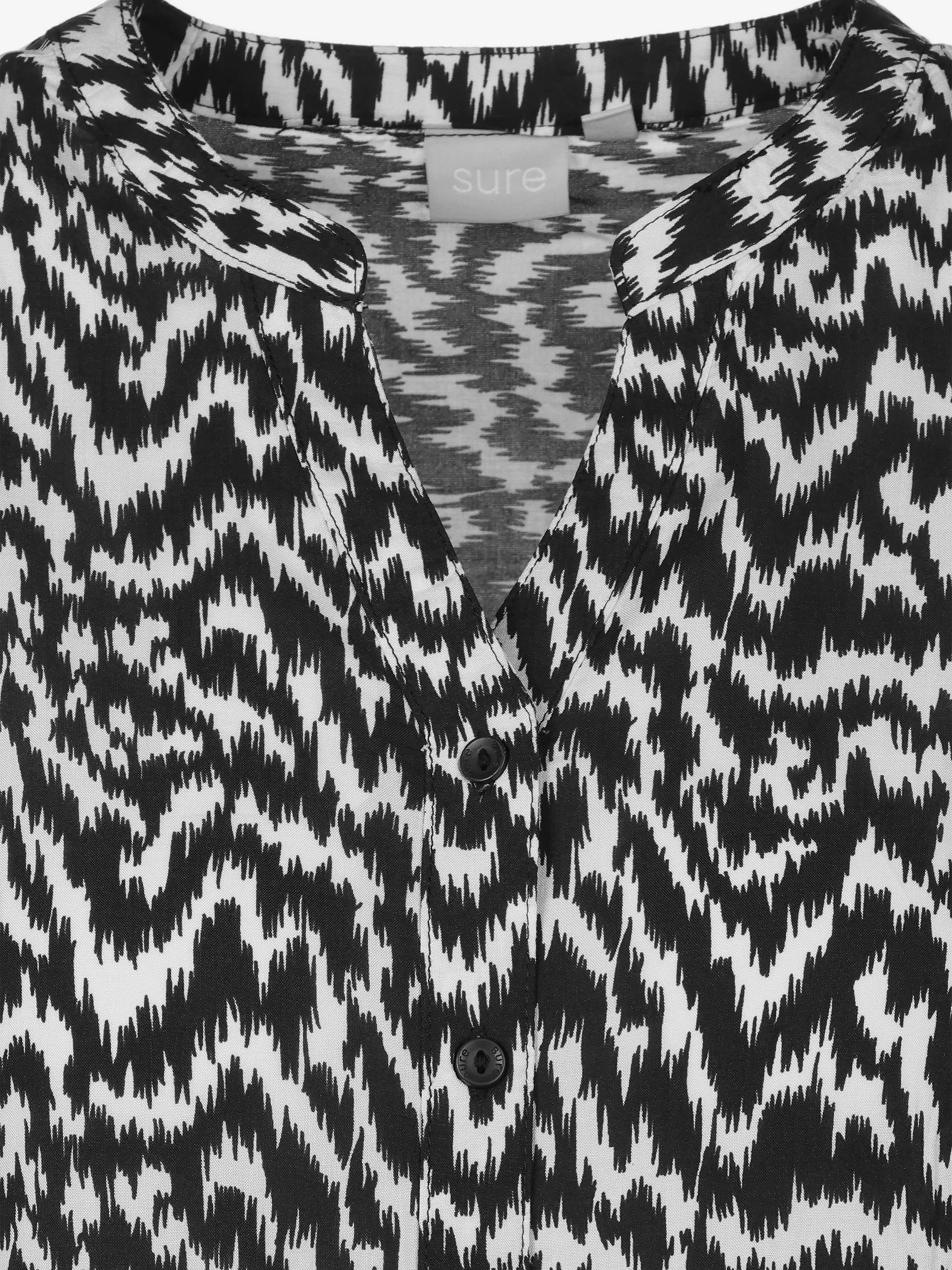 Sure Da-Bluse m. Print 1/2 Arm Schwarz 922826 BLACK 3