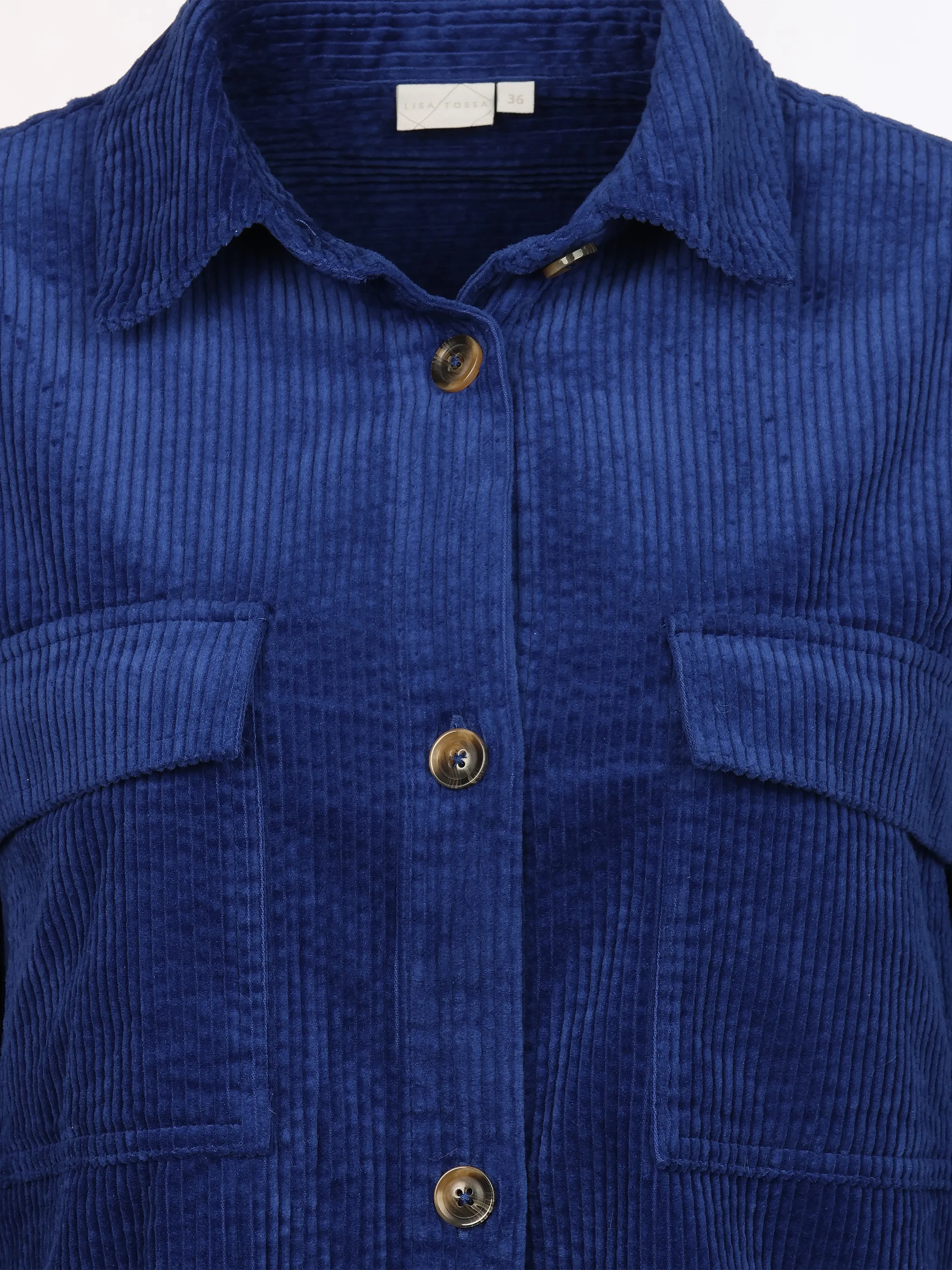 Lisa Tossa Da-Cordbluse m. Brusttaschen Blau 929063 AZURBLAU 3