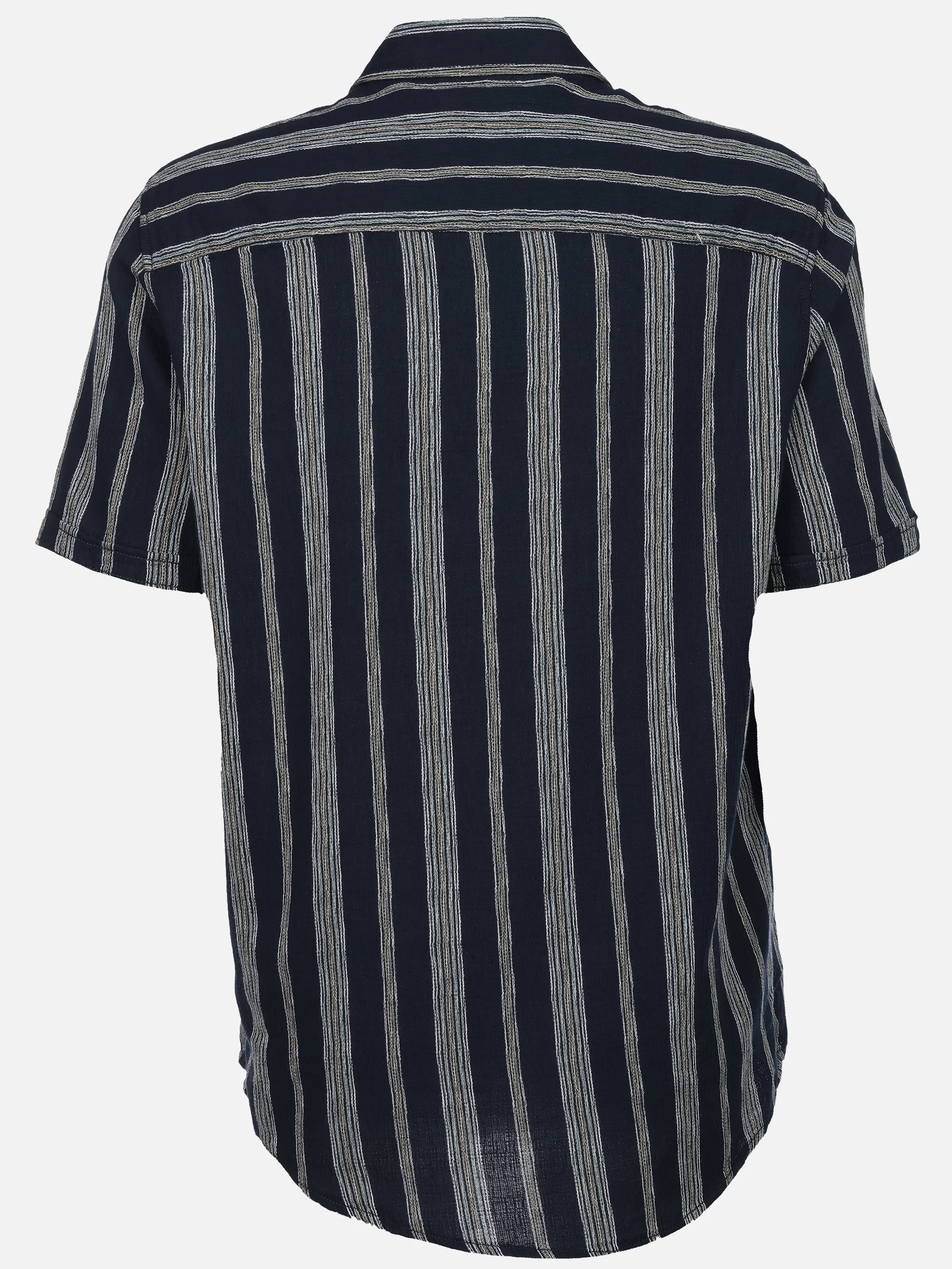 Jim Spencer He. Jaquardhemd 1/2 Arm Resort Blau 925085 NAVY STRIP 2