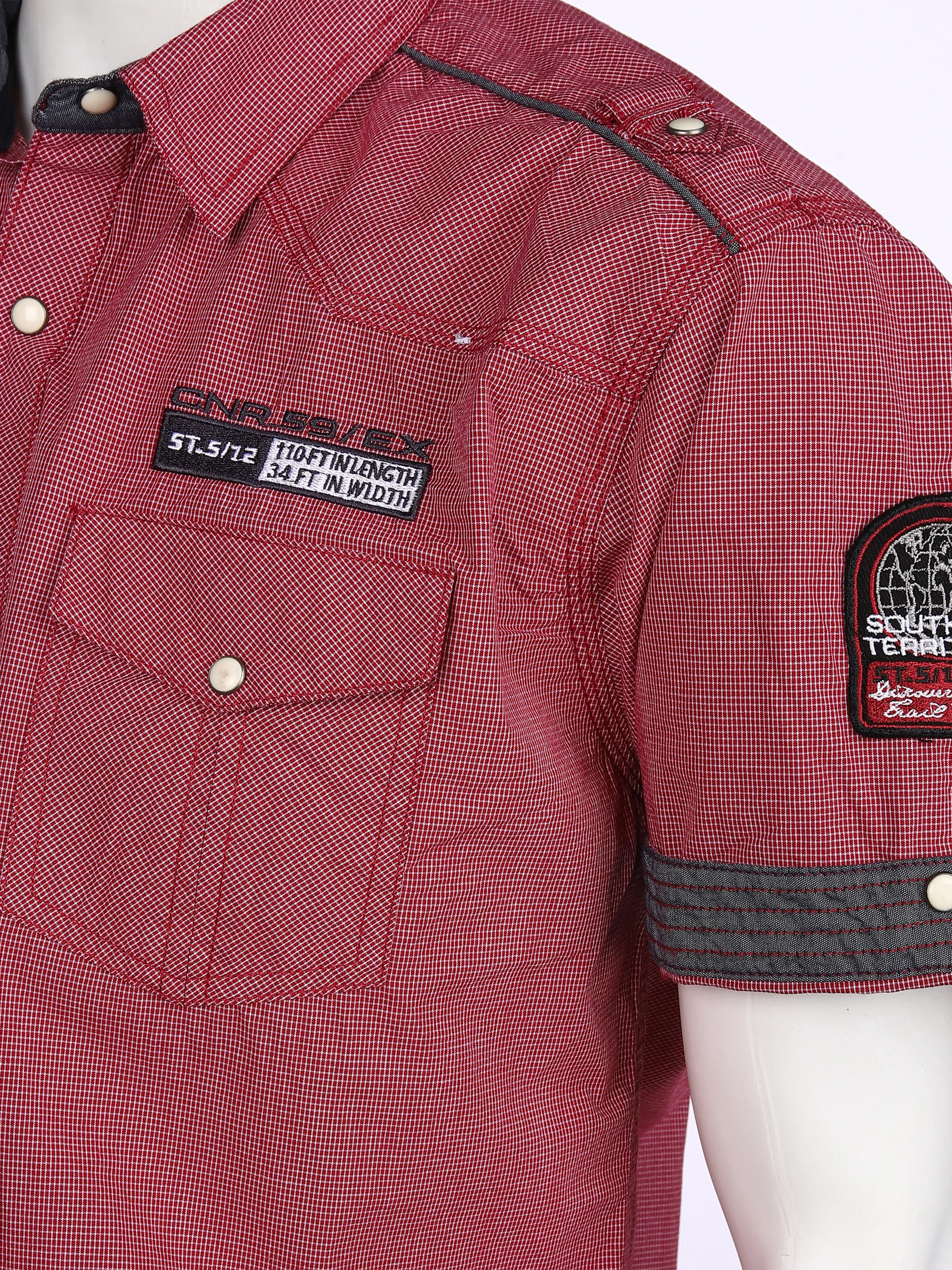 Southern Territory He. Freizeithemd 1/2 Arm snap Rot 851260 RED MINI 3