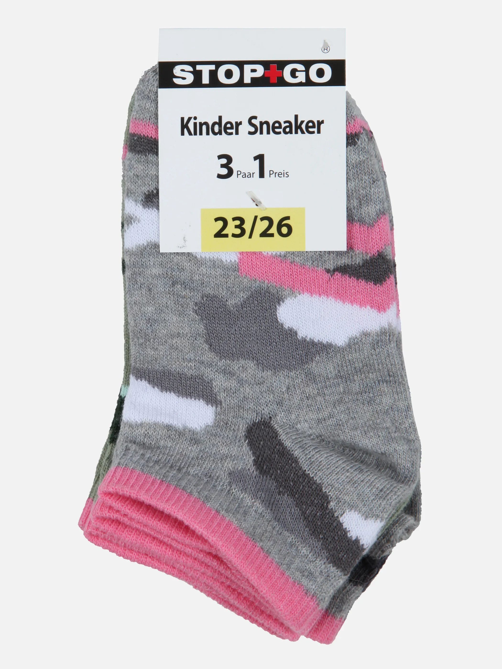 Stop + Go Md-Sneaker Socken 3er Pack Grau 853471 CAMOFLAGE 3