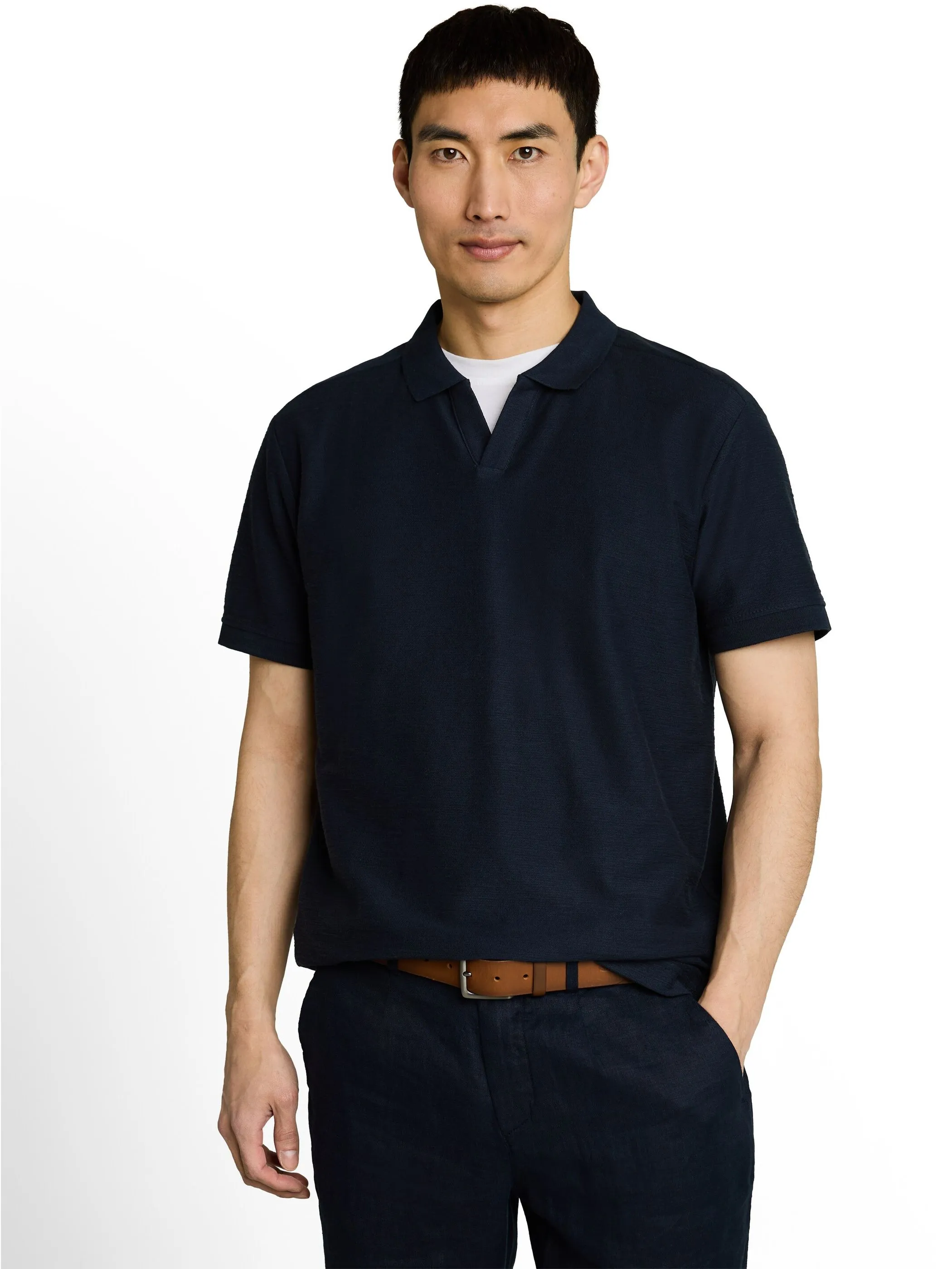 Tom Tailor 1051182 NOS structured resort collar polo Blau 926455 10668 1