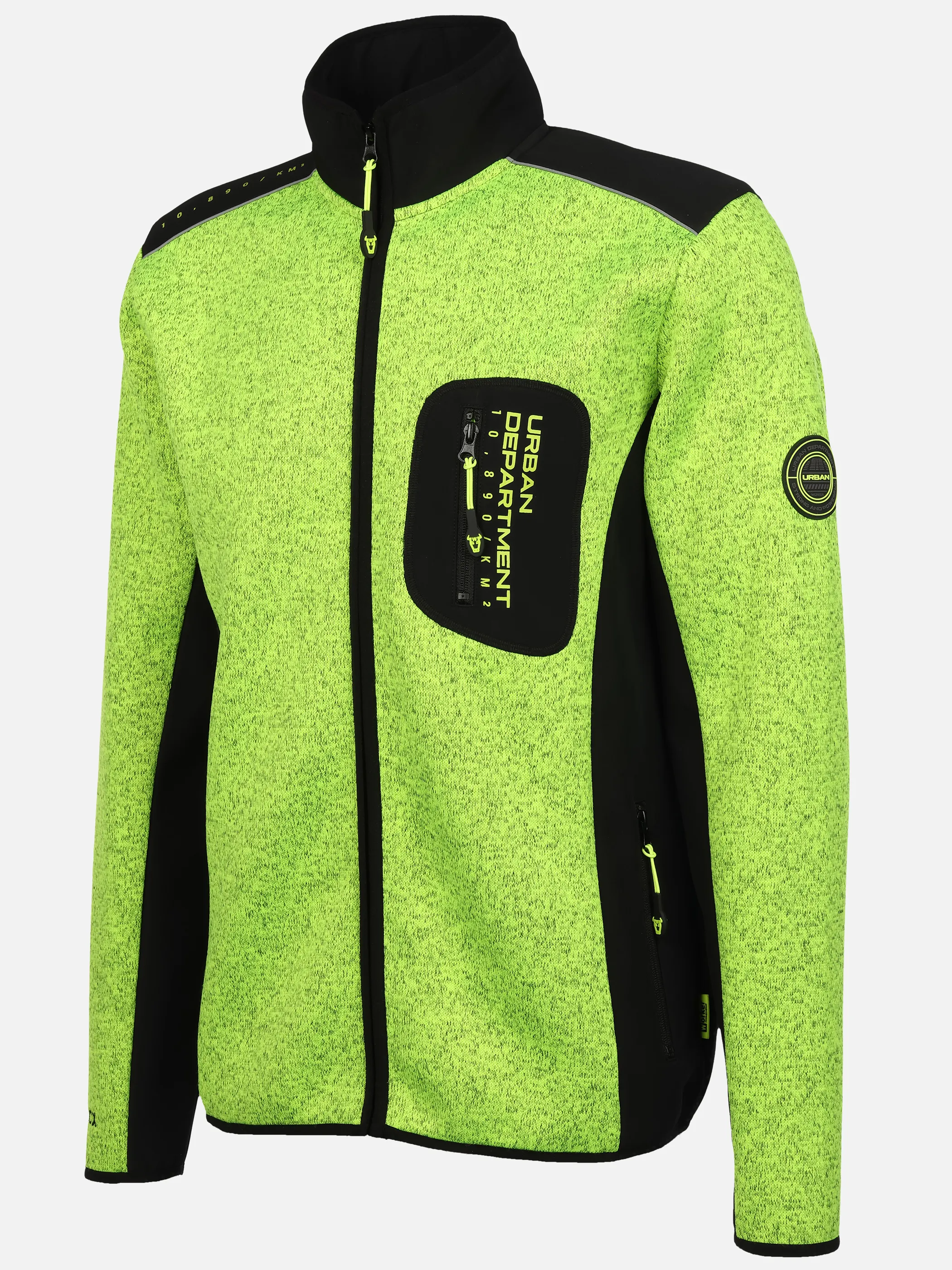 Worker He. Strickfleecejacke neon Gelb 929263 YELLOW MEL 3