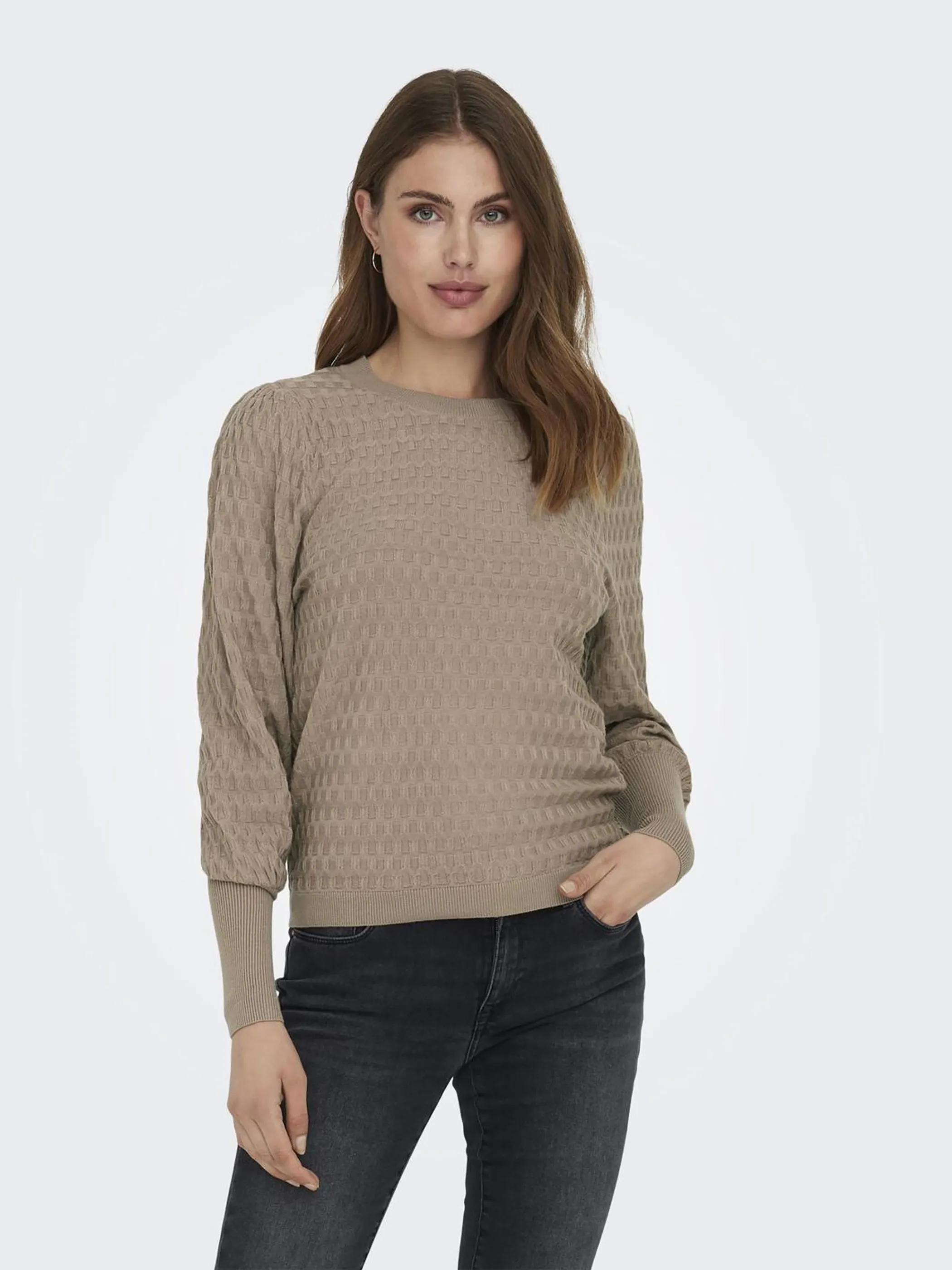 Only 15264797 ONLFAYE LIFE L/S PULL Braun 887408 177927 4