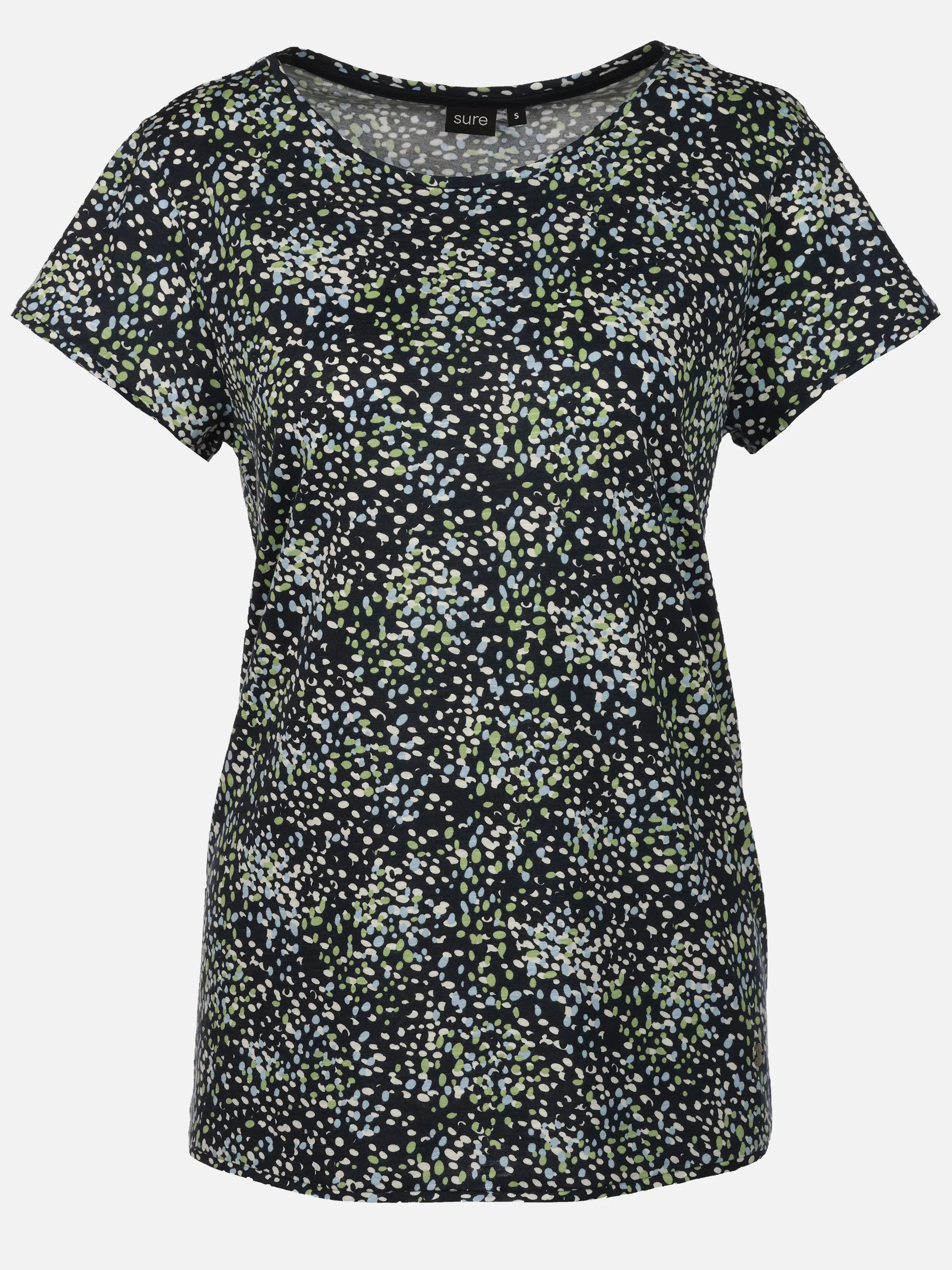 Sure Da-T-Shirt m. Alloverprint Blau 922188 GREEN 1