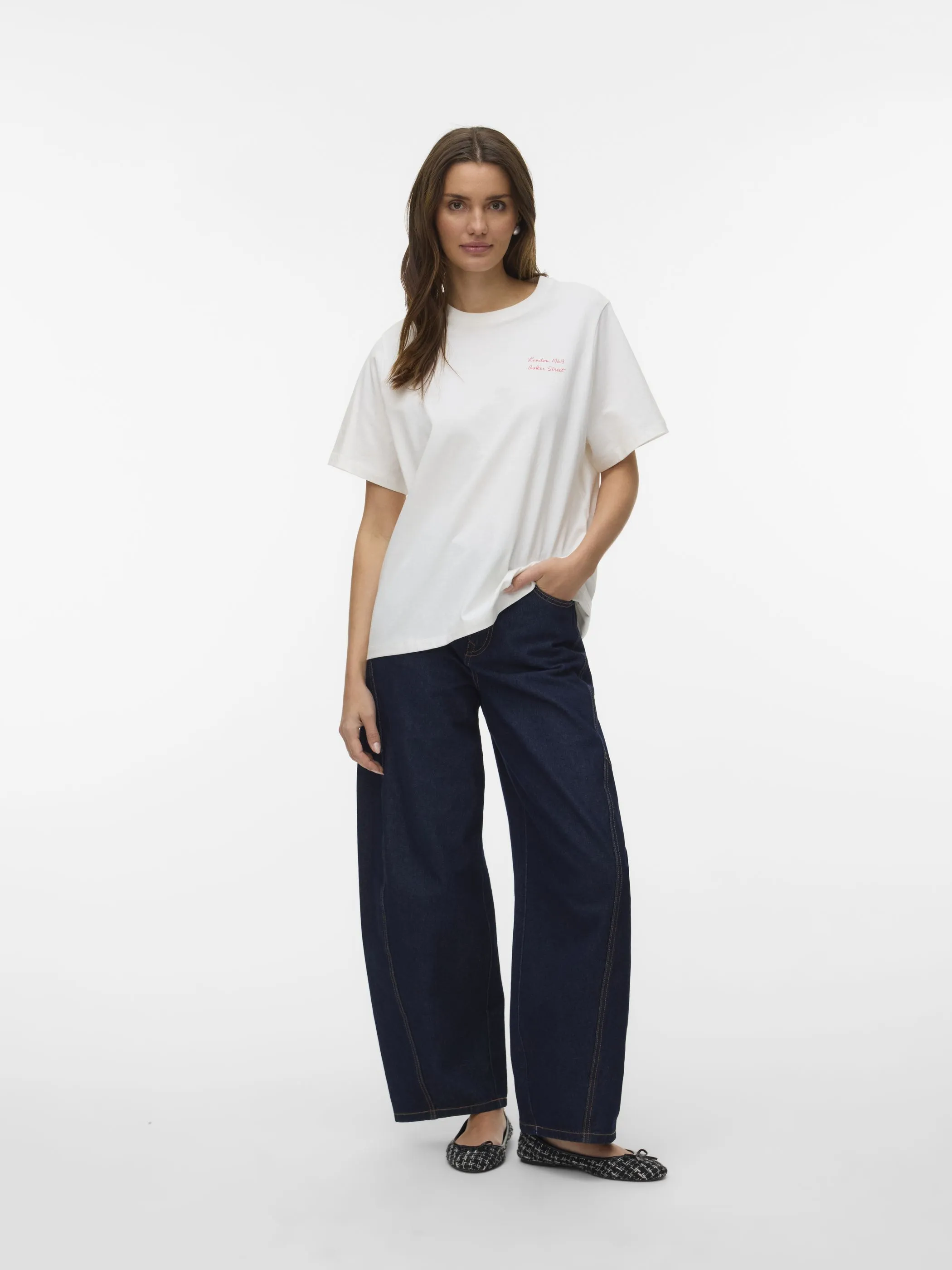 Vero Moda 10338502 VMYVONNE CATY SS TOP Weiß 922152 175598002 4