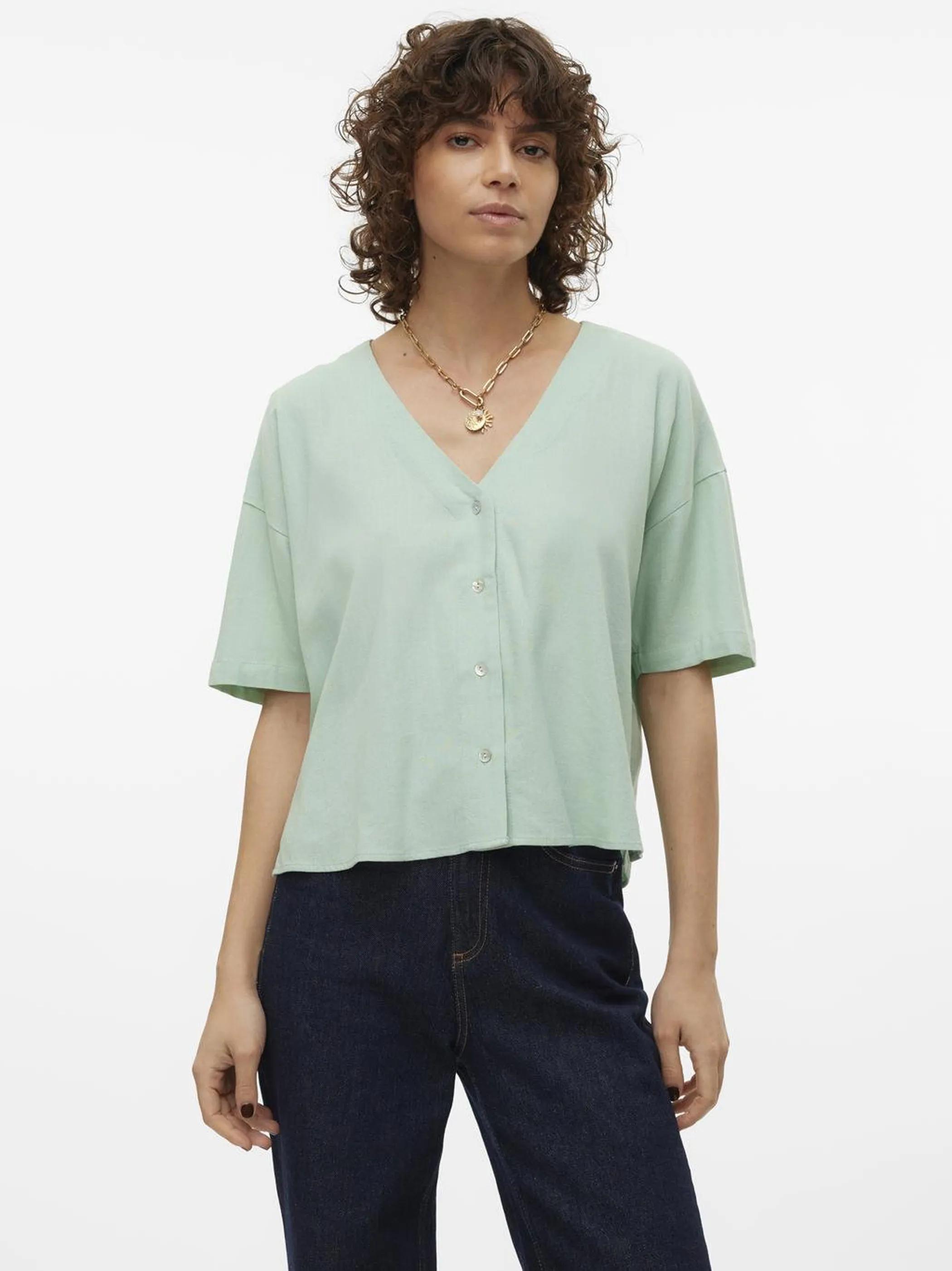 Vero Moda 10279696 VMJESMILO 2/4 SHIRT W Grün 875221 267775 4 Vero Moda 10279696 VMJESMILO 2/4 SHIRT W Grün 875221 267775 4