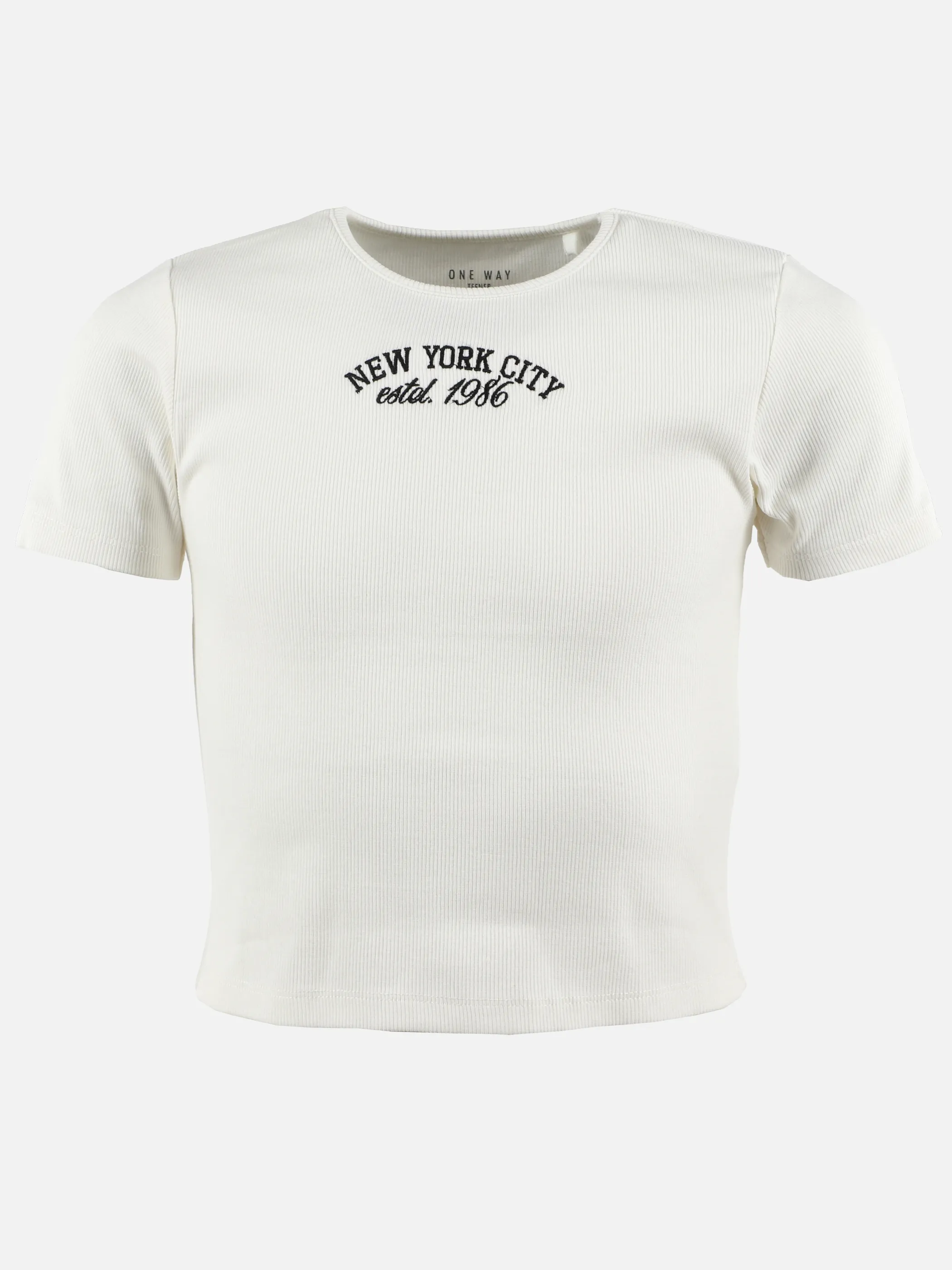 One Way TG Shirt NYC Stickerei in weiß Weiß 921844 WE 1
