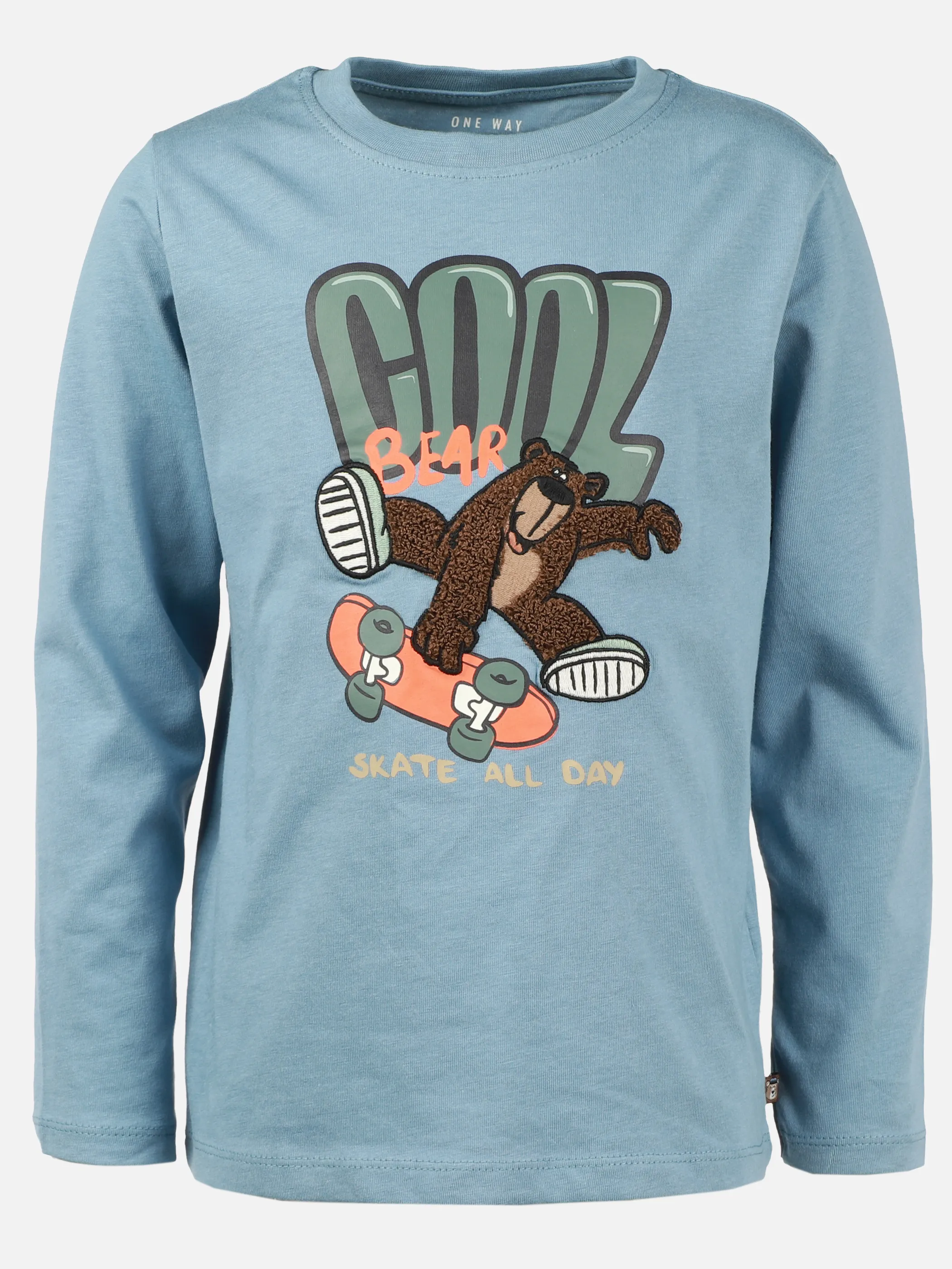 One Way KJ Longsleeve mir Skaterbär FP in blau Blau 931221 BLAU 1