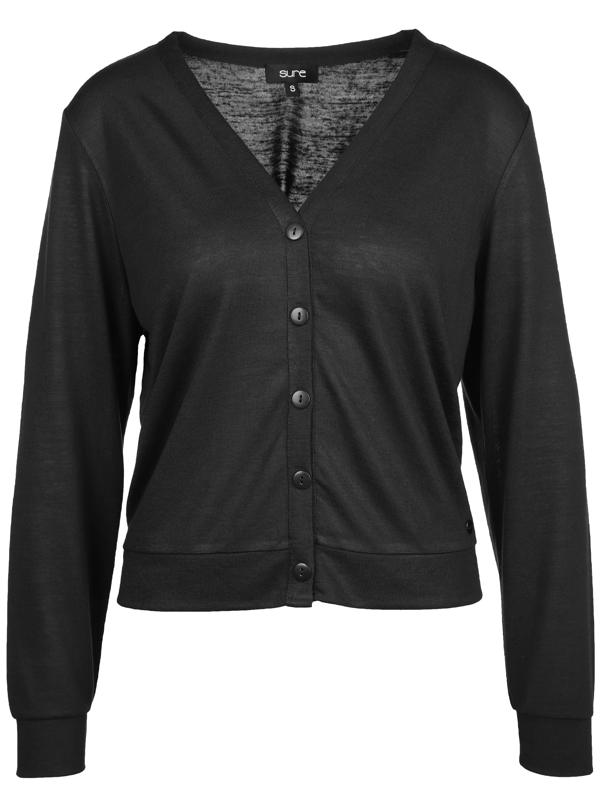 Sure Da-Cardigan m. Knopfleiste Schwarz 893234 SCHWARZ 1