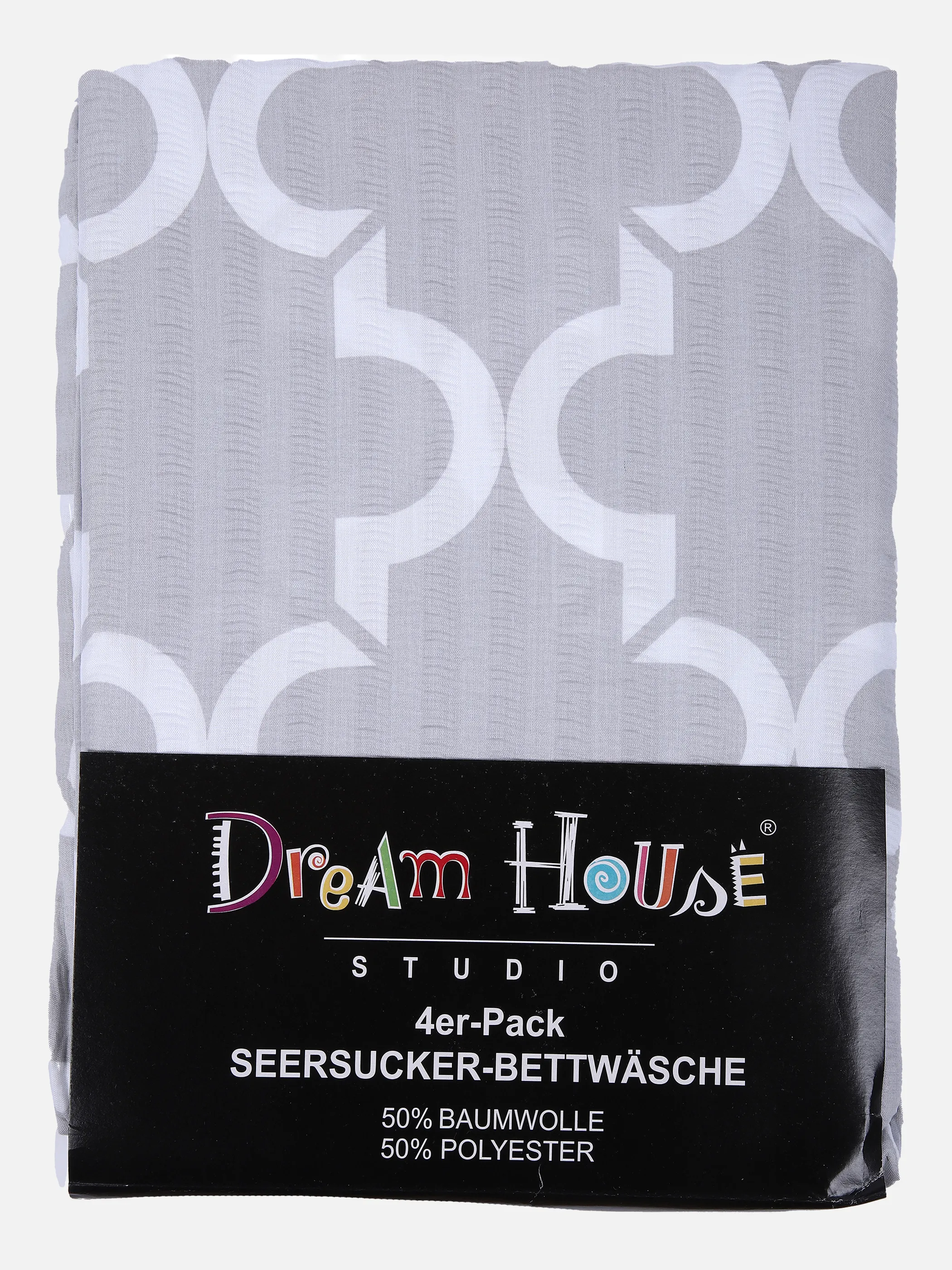Dream House Seersuckerbettwäsche 4er Pack Grau 838833 GRAU 2