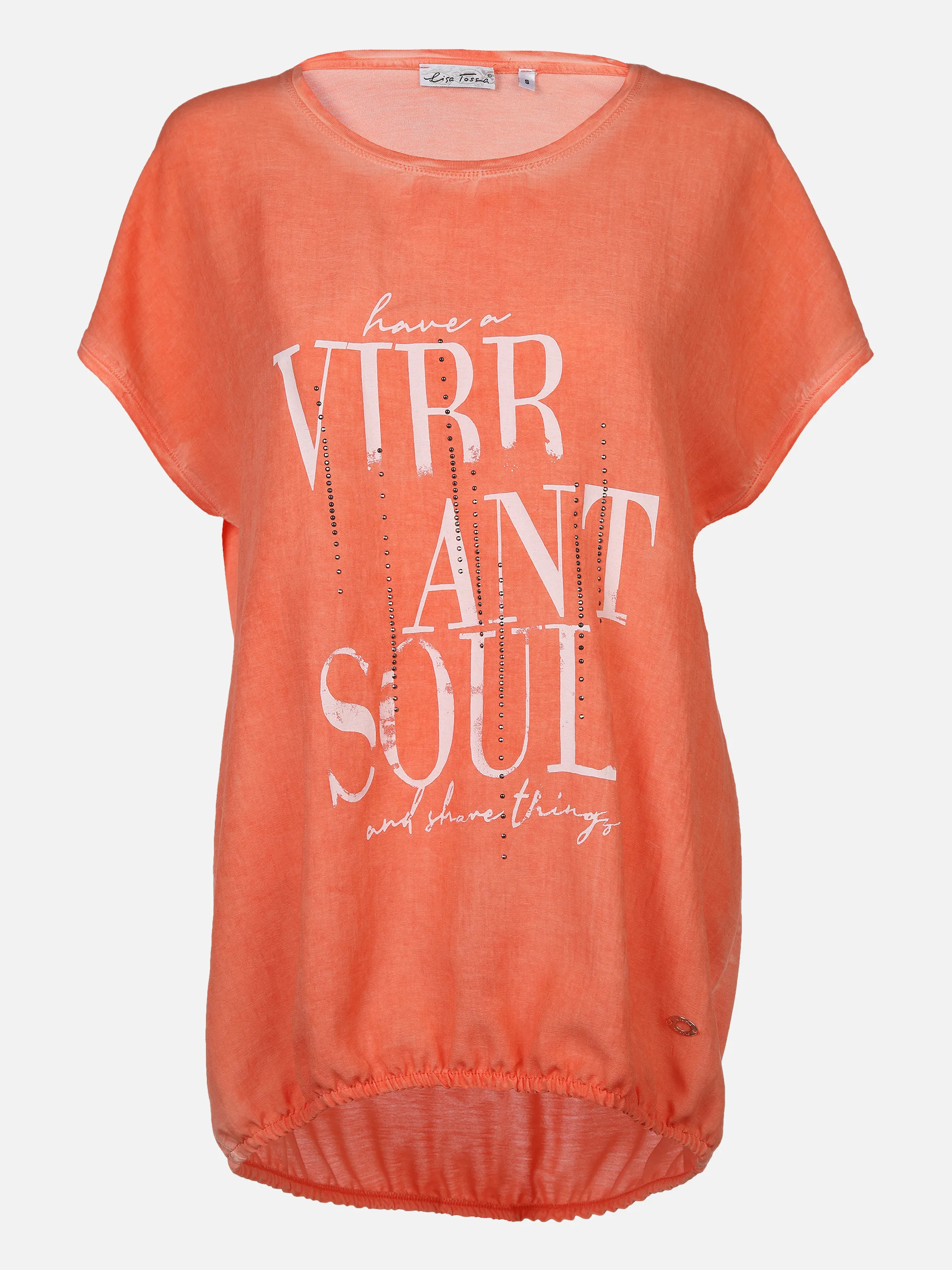 Lisa Tossa Da-Materialmix-Shirt m.Frontpr Orange 878258 KORALLE 1 Lisa Tossa Da-Materialmix-Shirt m.Frontpr Orange 878258 KORALLE 1