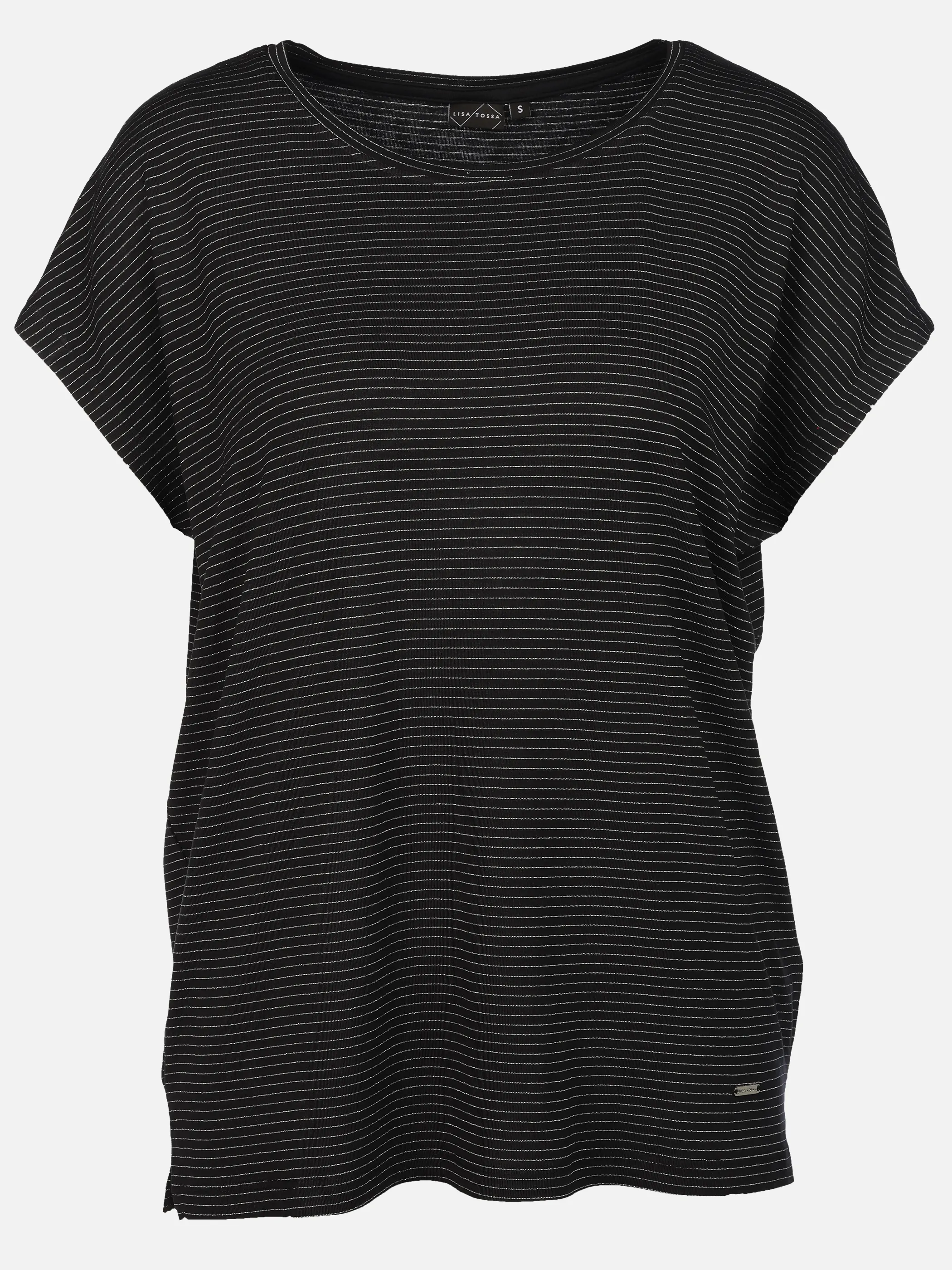 Lisa Tossa Da-T-Shirt m. Lurexstreifen Schwarz 922070 BLACK 1