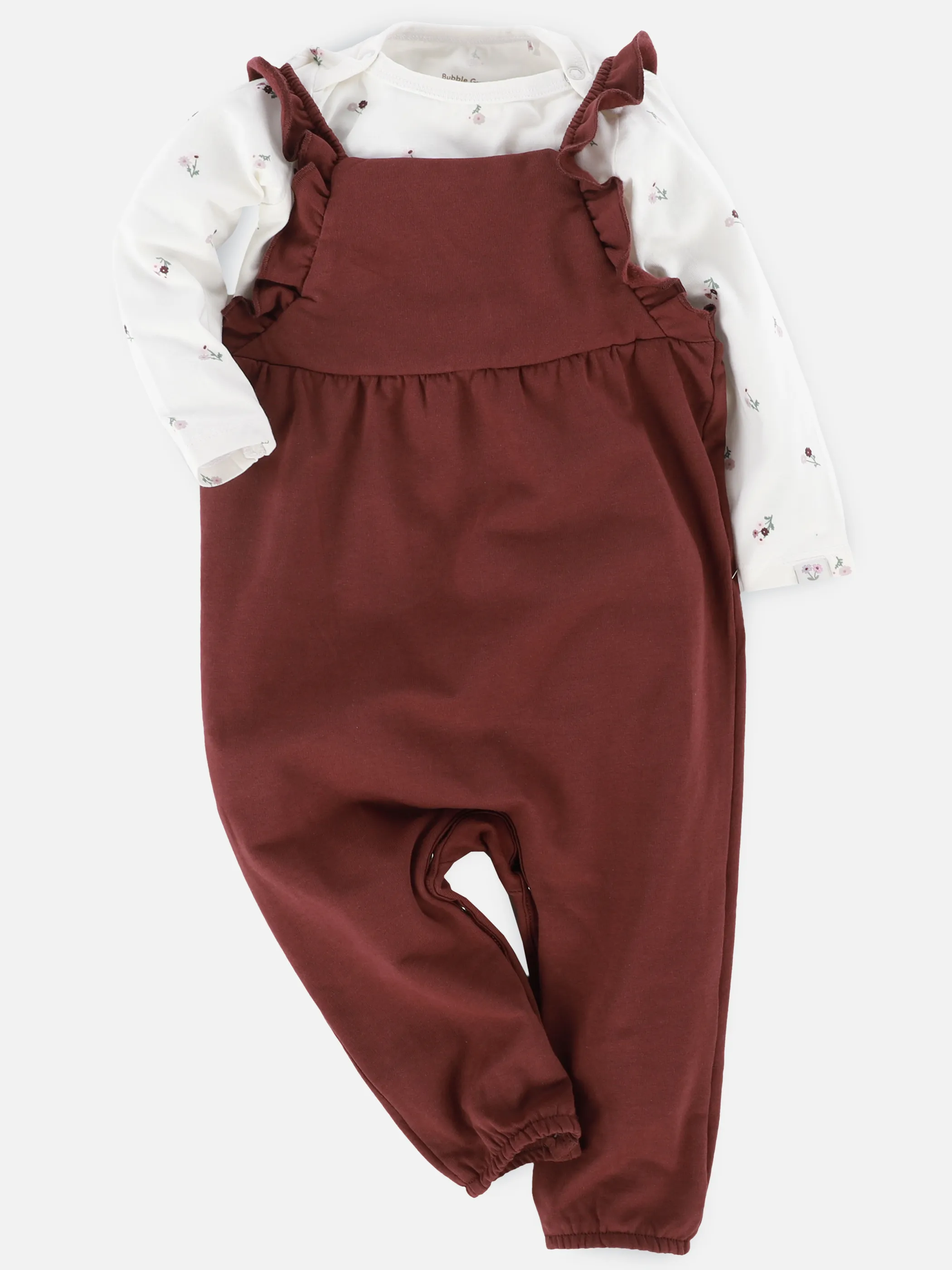 Bubble Gum BM Strampler Set 2 pcs mit Blumen AOP in weis/rot Rot 913427 BORDEAUX 1